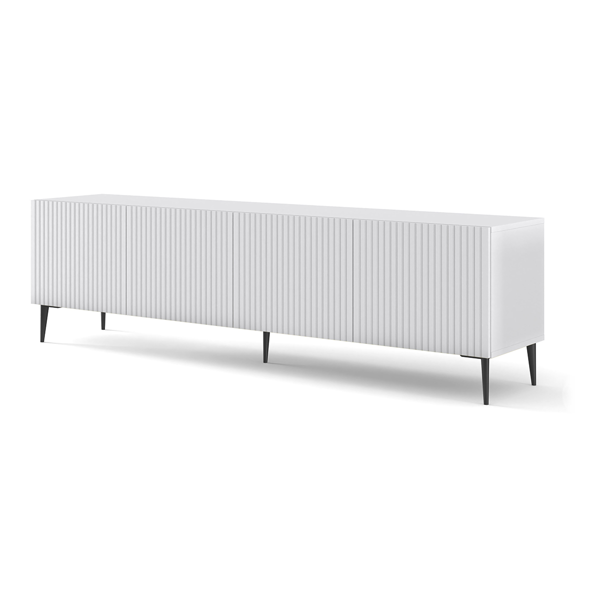 Meuble TV 4 portes 200 cm Philaé Blanc