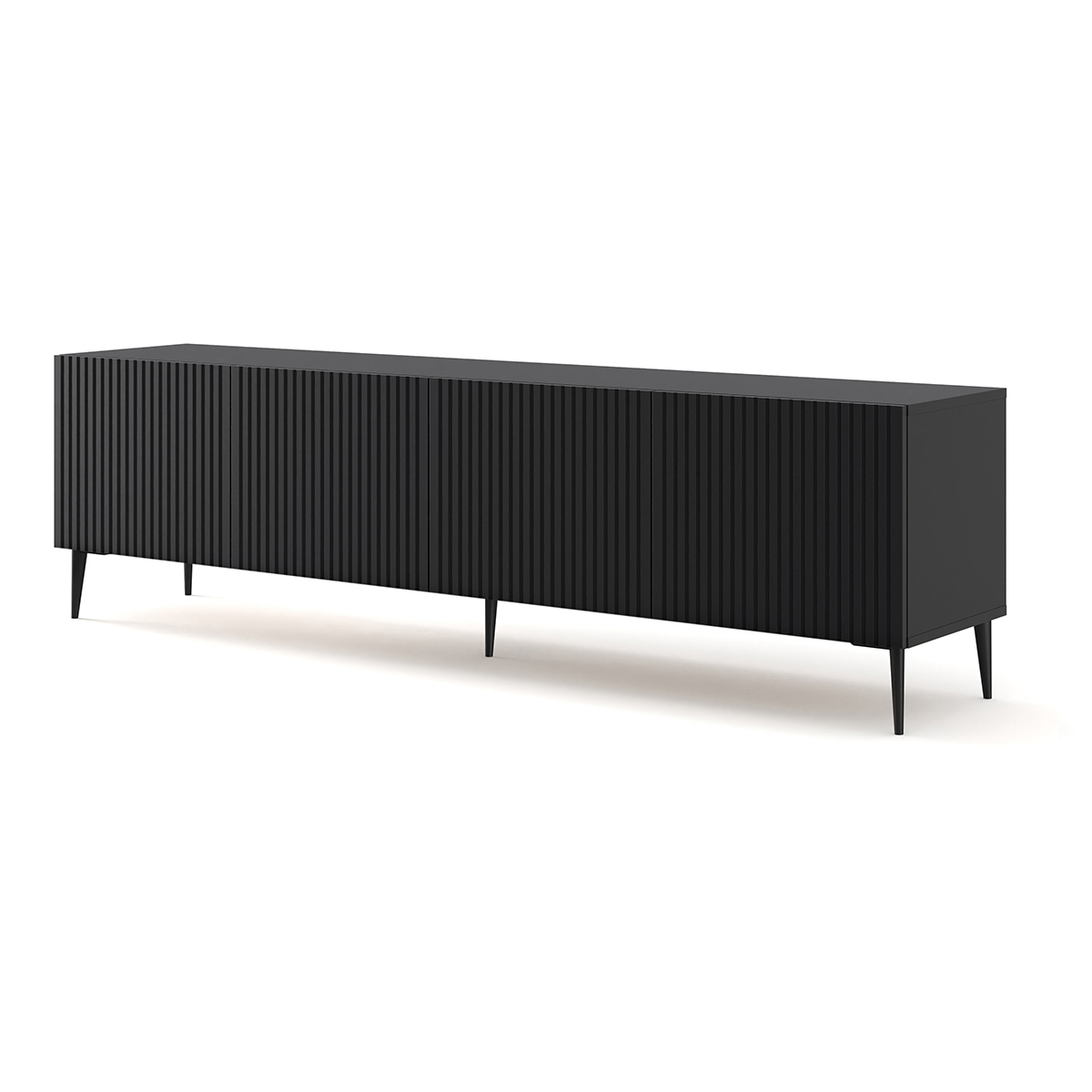 Meuble TV 4 portes 200 cm Philaé Noir