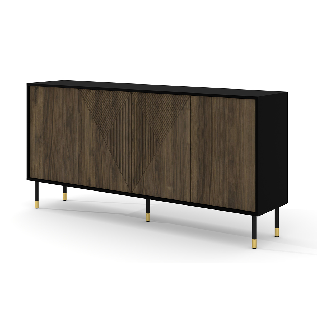 Buffet 4 portes Aglaé Bois et Noir