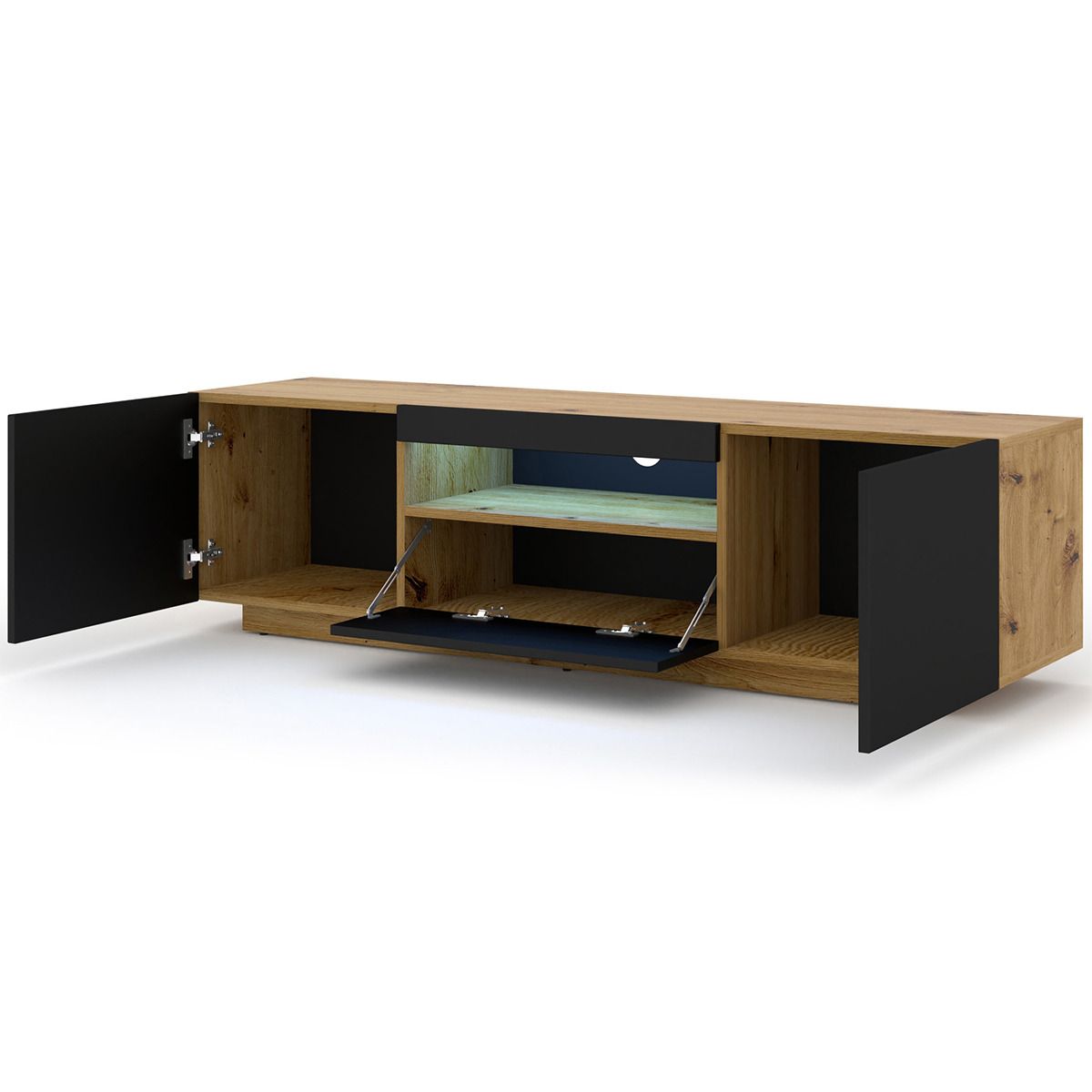 Aurus_bois_noir_meubleTV_150cm_LED_2