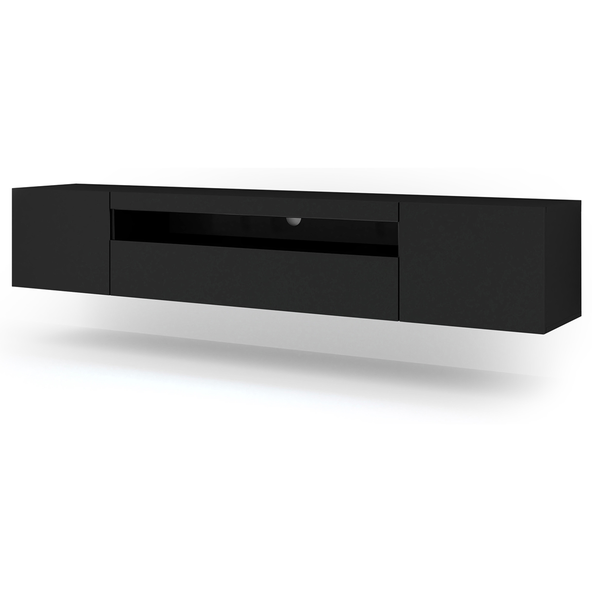 Meuble TV mural 3 portes 200 cm Aurus Noir