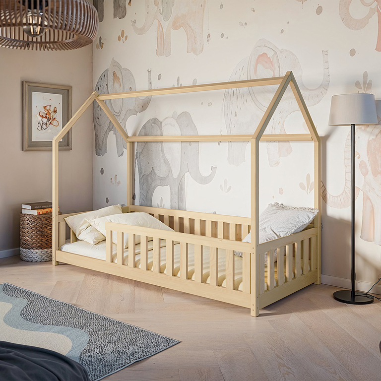 Lit cabane 90x200 sommier inclus Maya Bois