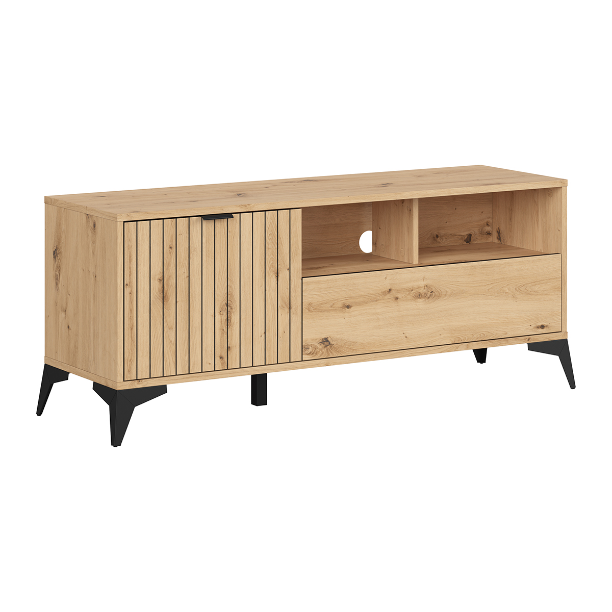 Meuble TV 1 porte 1 tiroir 135 cm Mao Bois