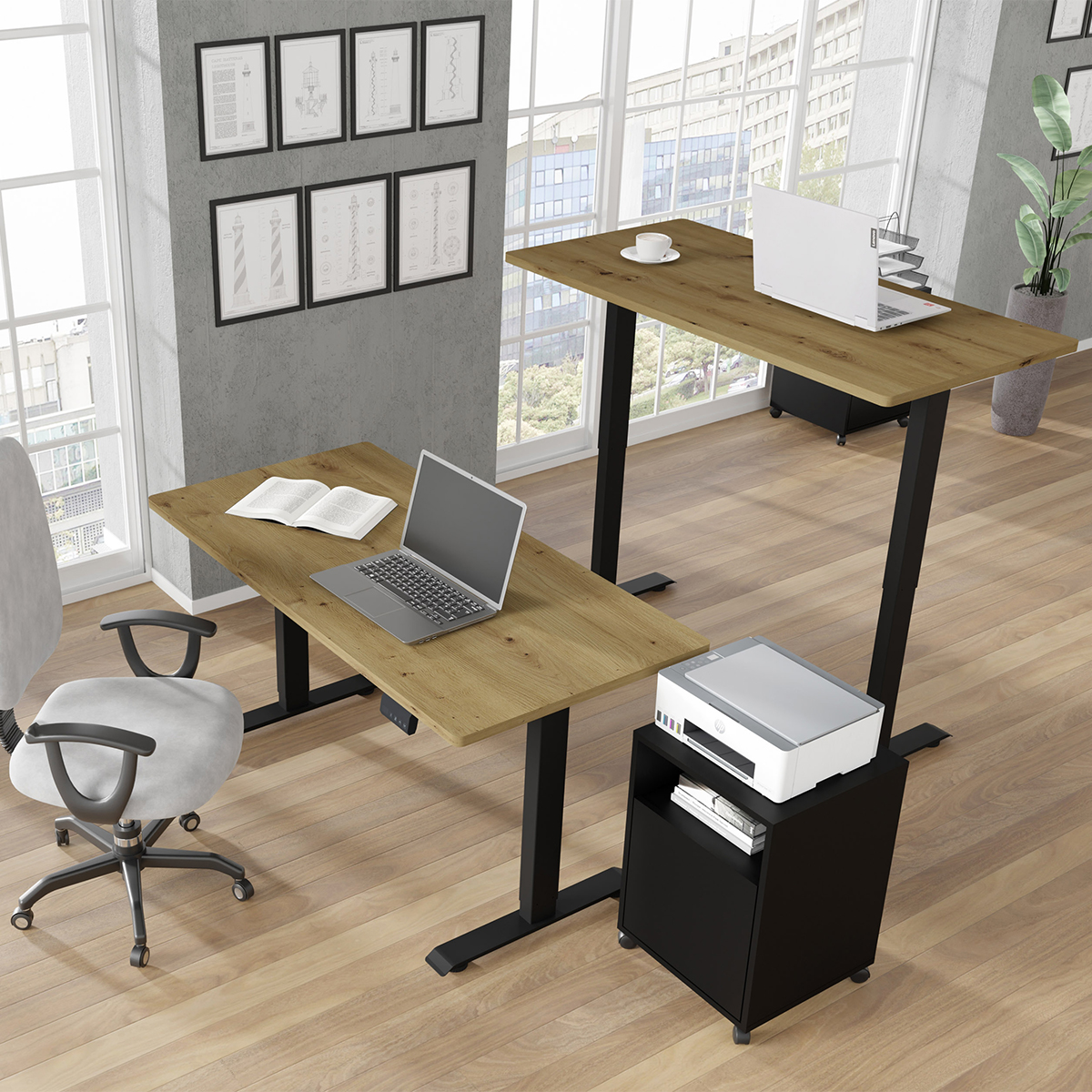 Ergo_bois_noir_bureau_140cm_ambiance_1