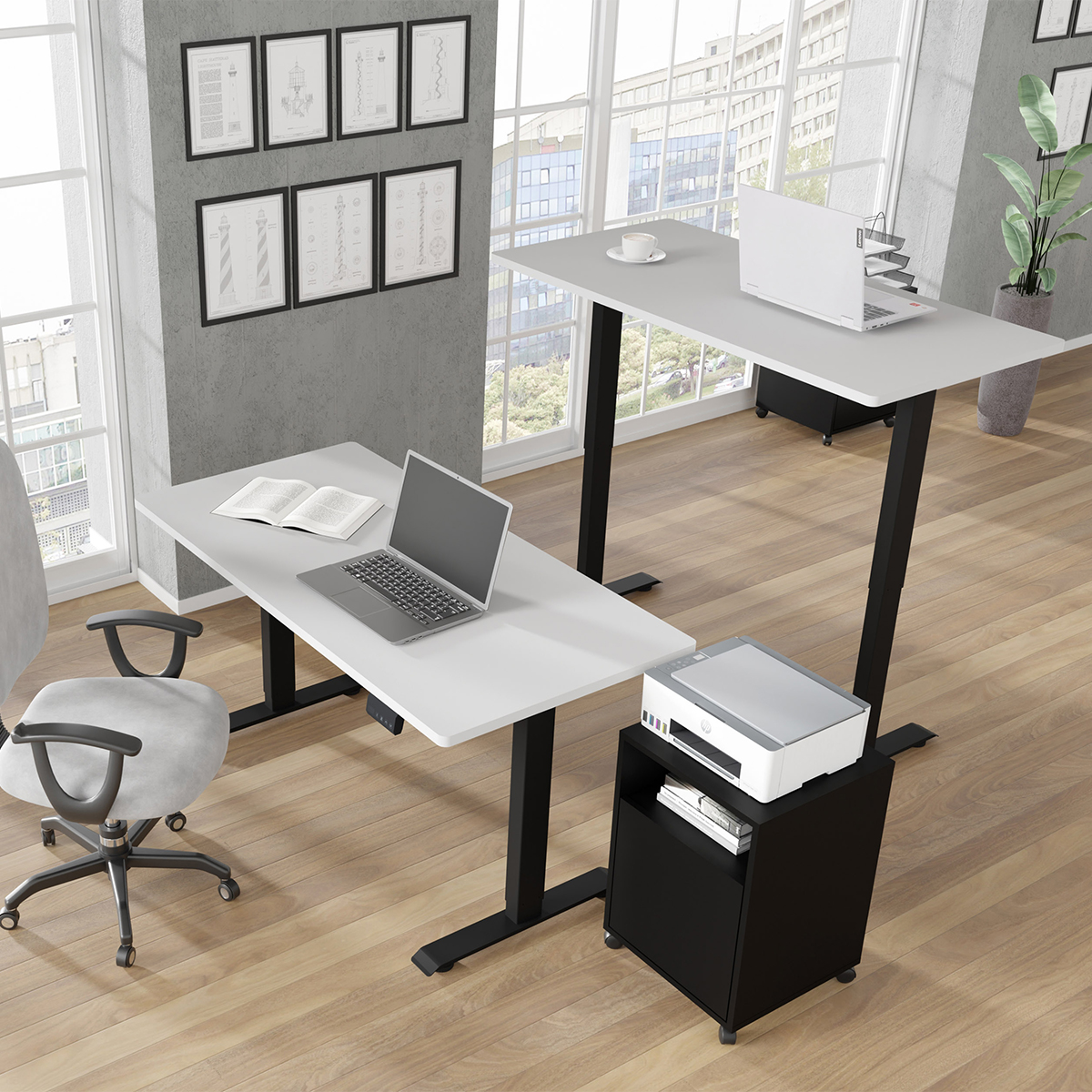 Ergo_blanc_noir_bureau_140cm_ambiance_1