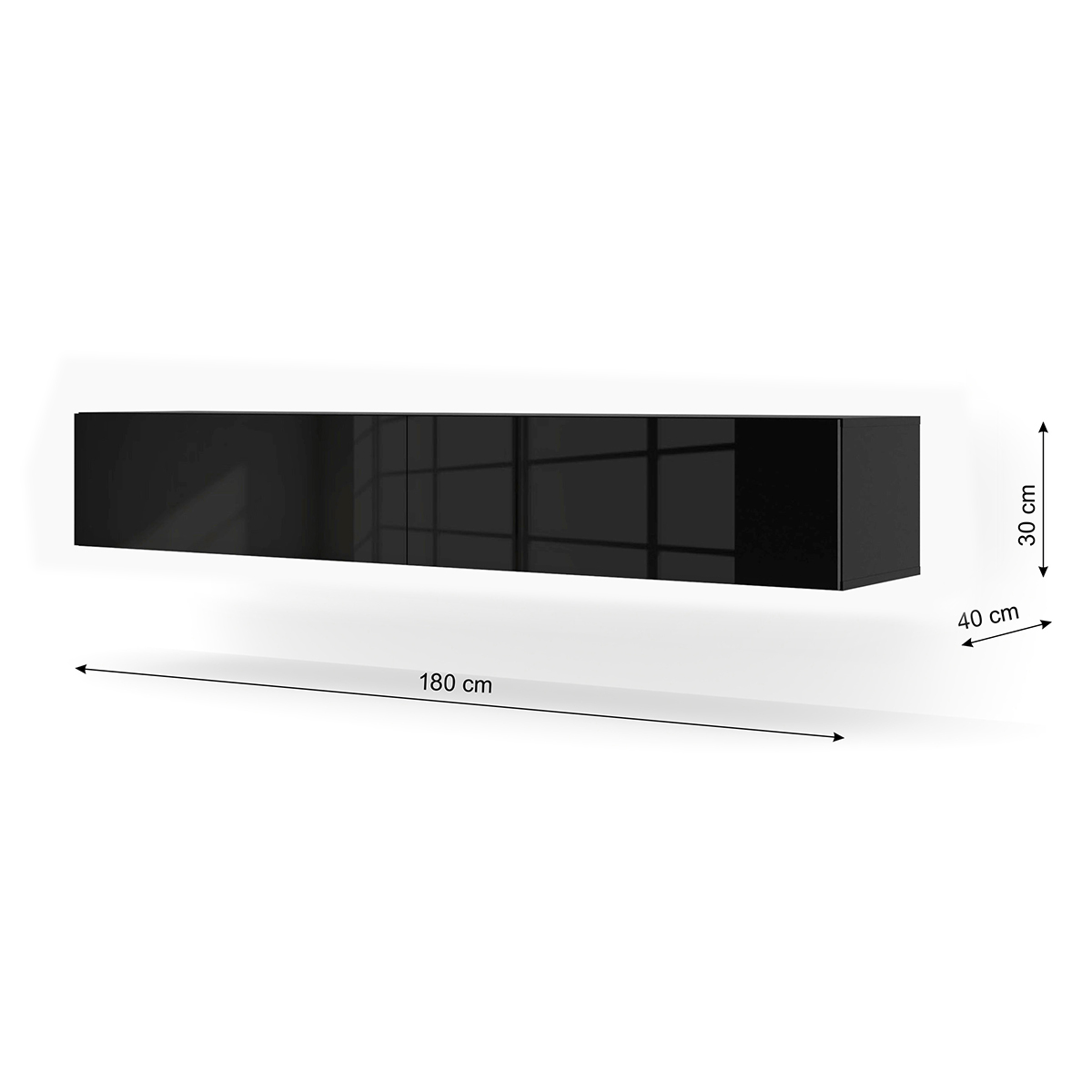 Bali_noir_brillant_meuble_TV_180cm_dimensions