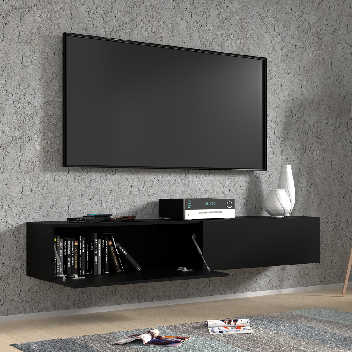 Bali_noir_meuble_TV_180cm_ambiance_2