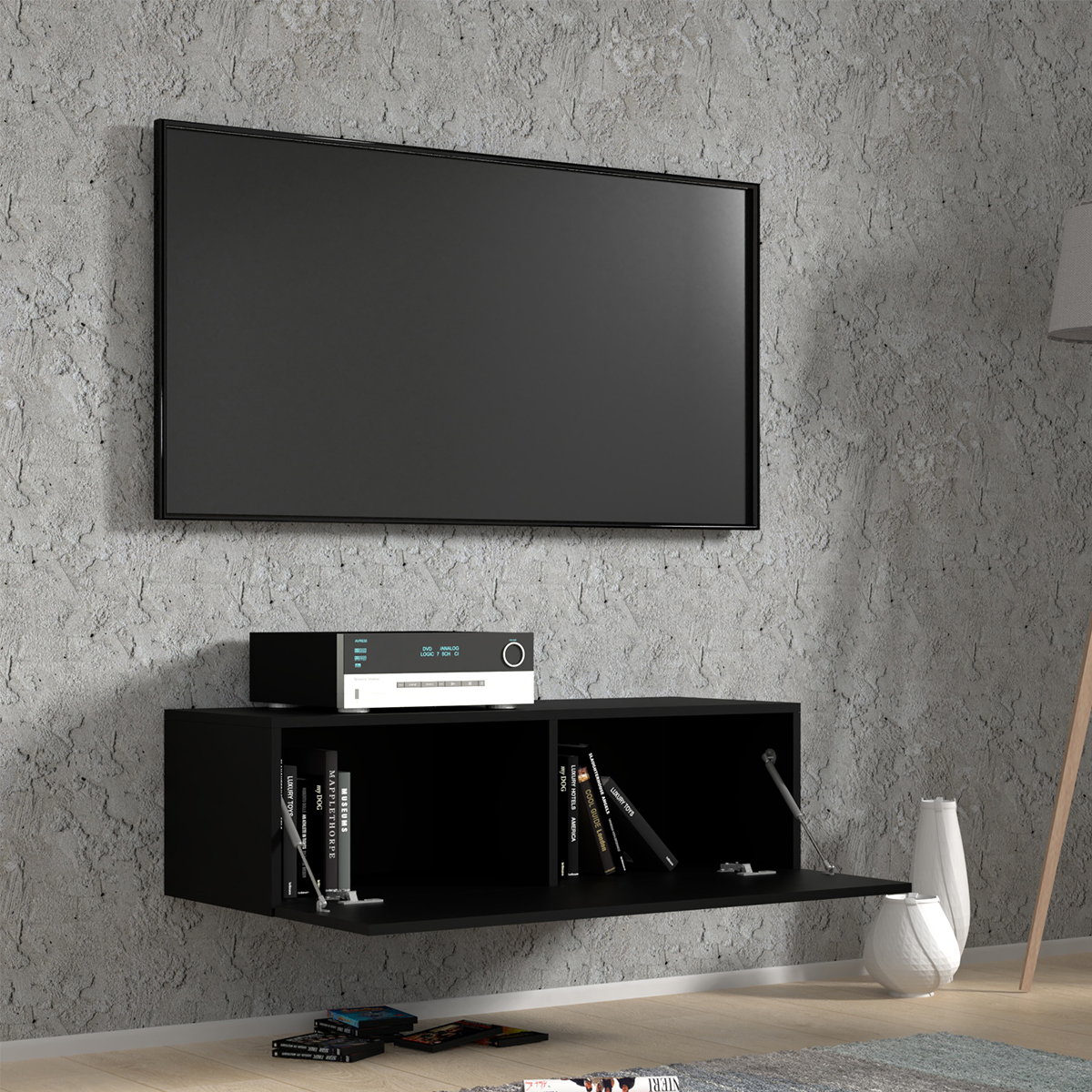 Bali_noir_meuble_TV_100cm_ambiance_2