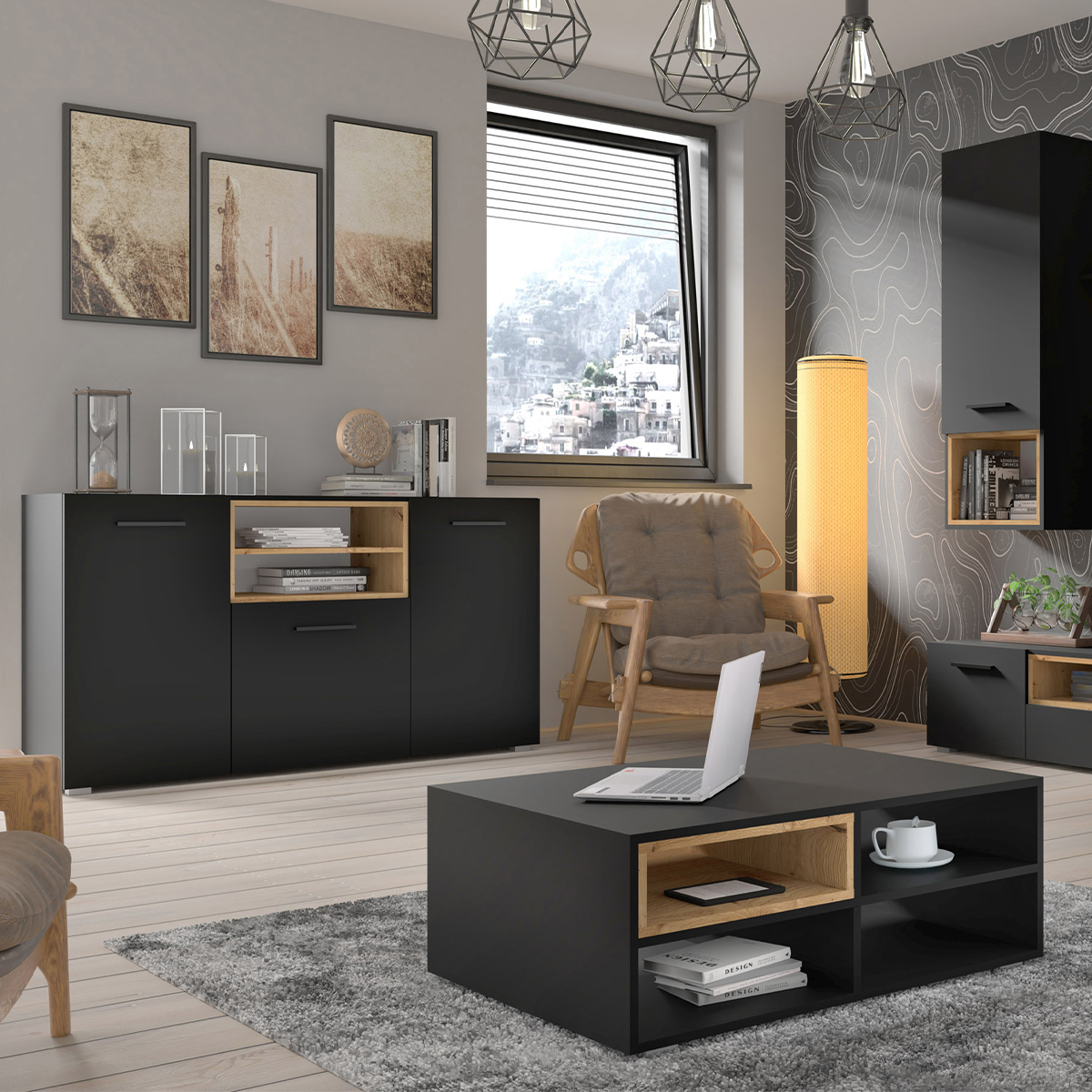 Ania_noir_bois_buffet_3portes_ambiance_2