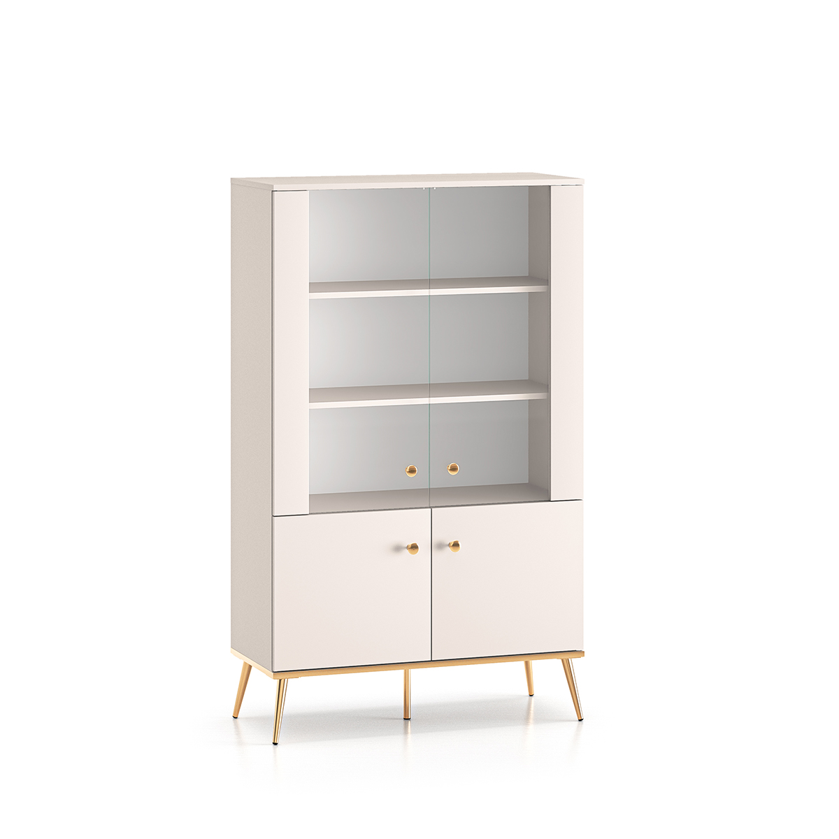 Vaisselier 4 portes Olivia Cachemire et Doré