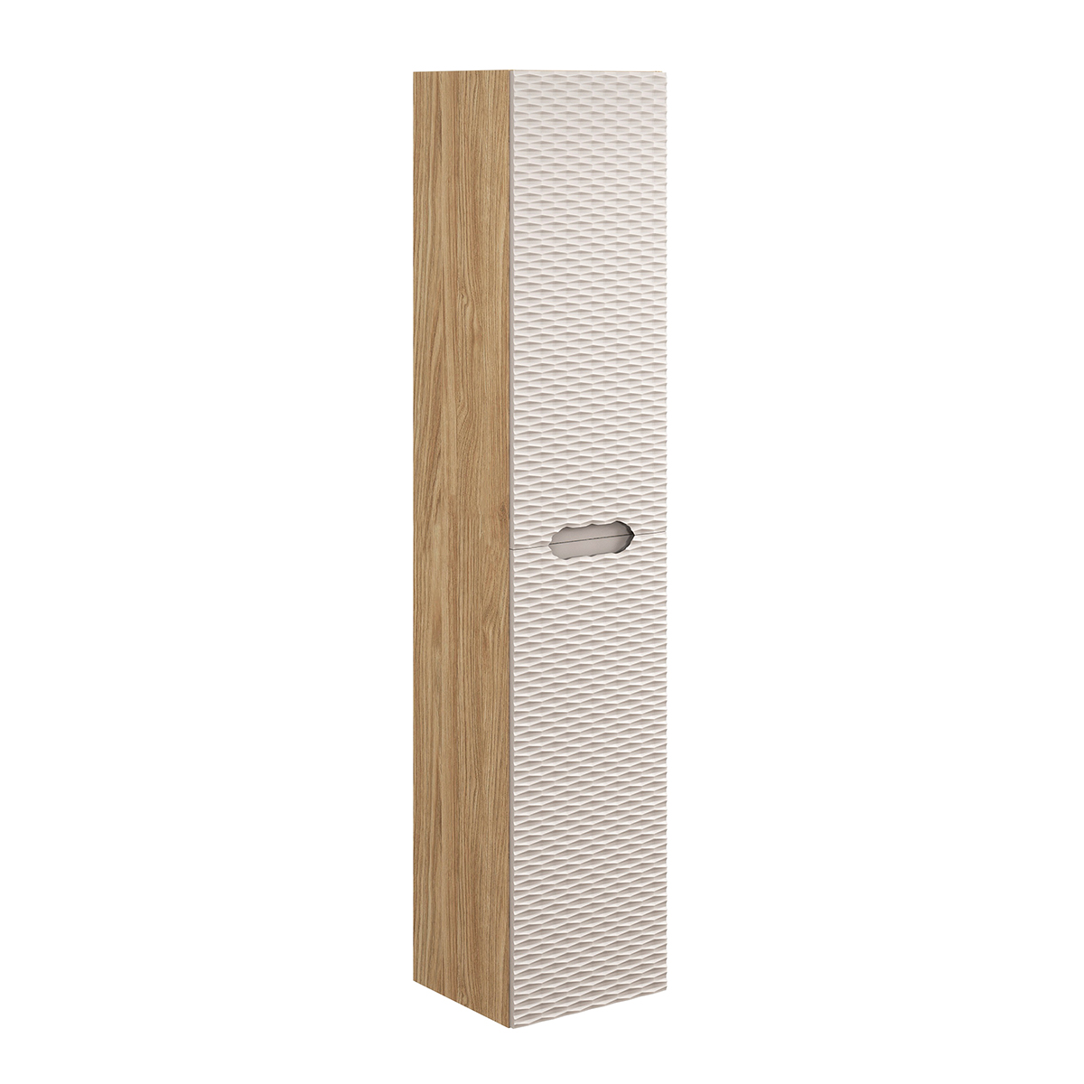 Colonne murale 2 portes Elora Beige et bois