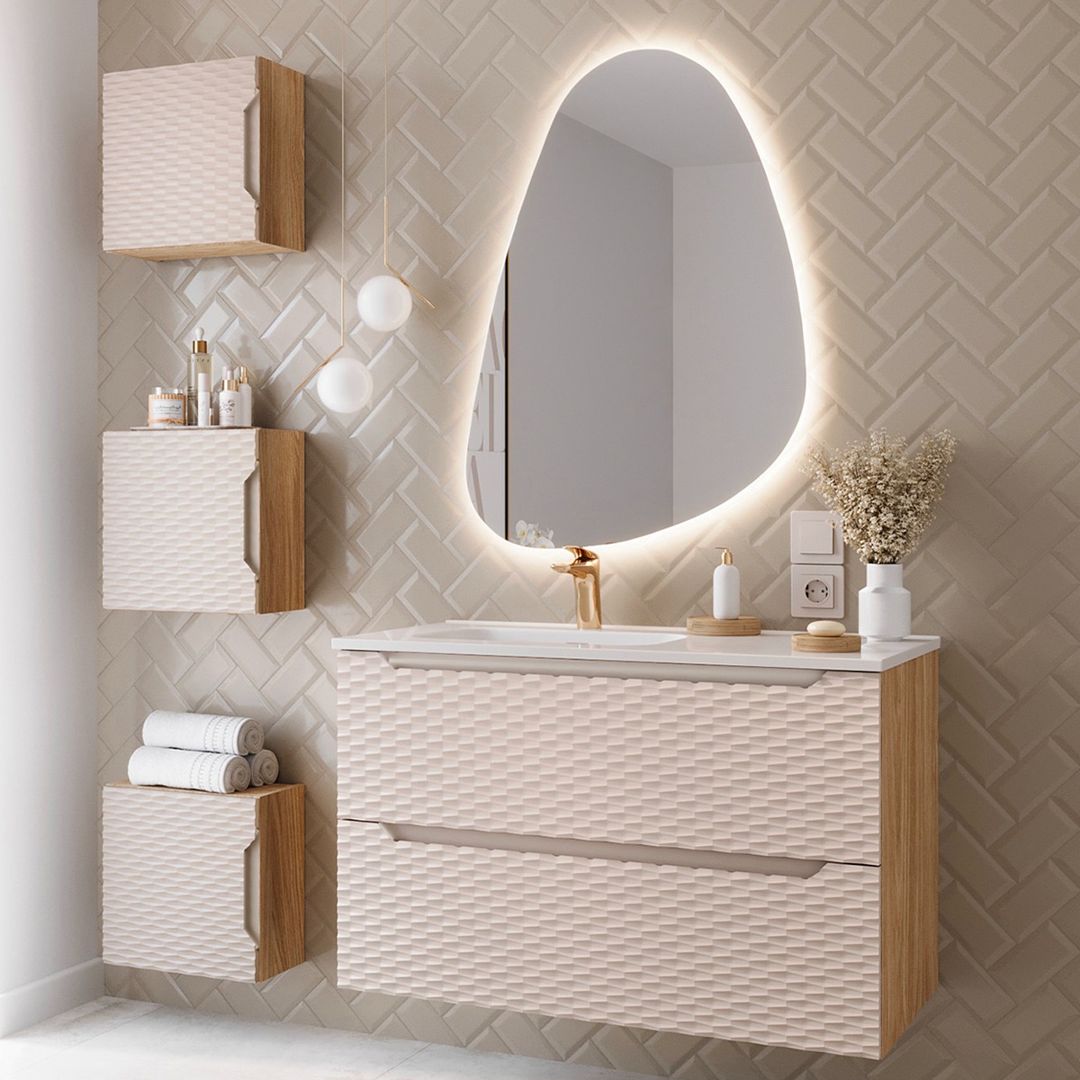 elora_beige_salle_de_bain_90cm_2_tiroirs_meuble_vasque_encastree_gauche_GO2_90_L_4