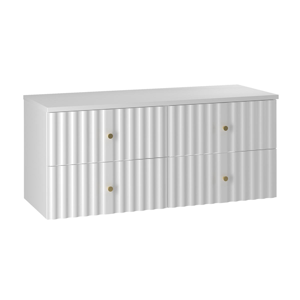 Meuble sous-vasque 120cm plan de toilette Izae Blanc