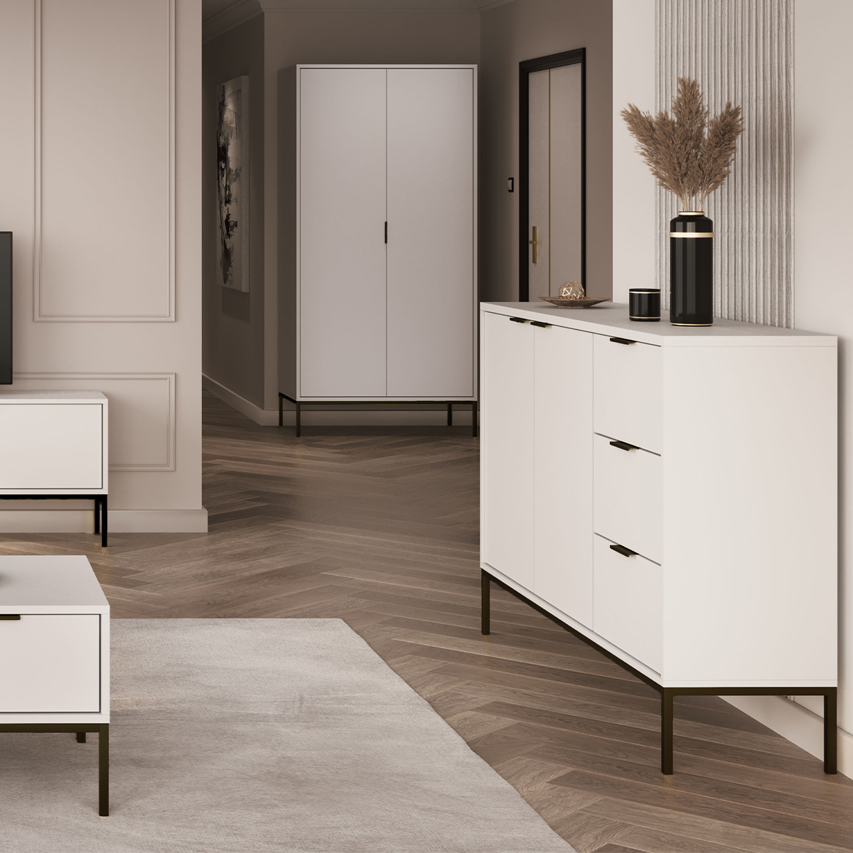 Seattle_blanc_noir_buffet_armoire_5