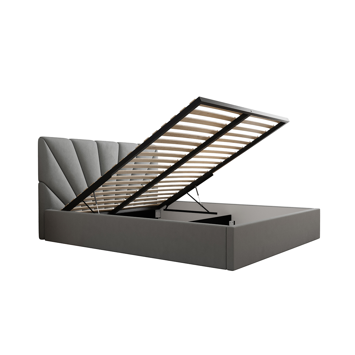 Lit coffre 160x200 sommier inclus Ysee Gris