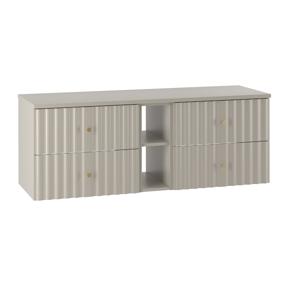 Meuble sous-vasque 140cm 2 niches plan de toilette Izae Cachemire