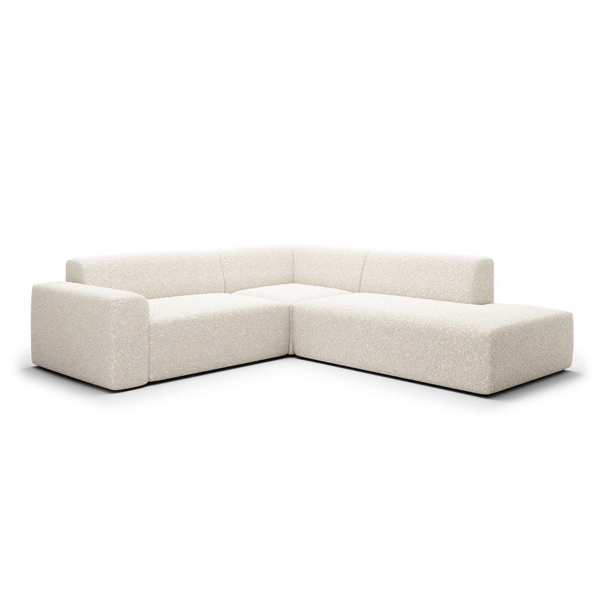 Canapé d\'angle droit 5 places coffre Torino Beige