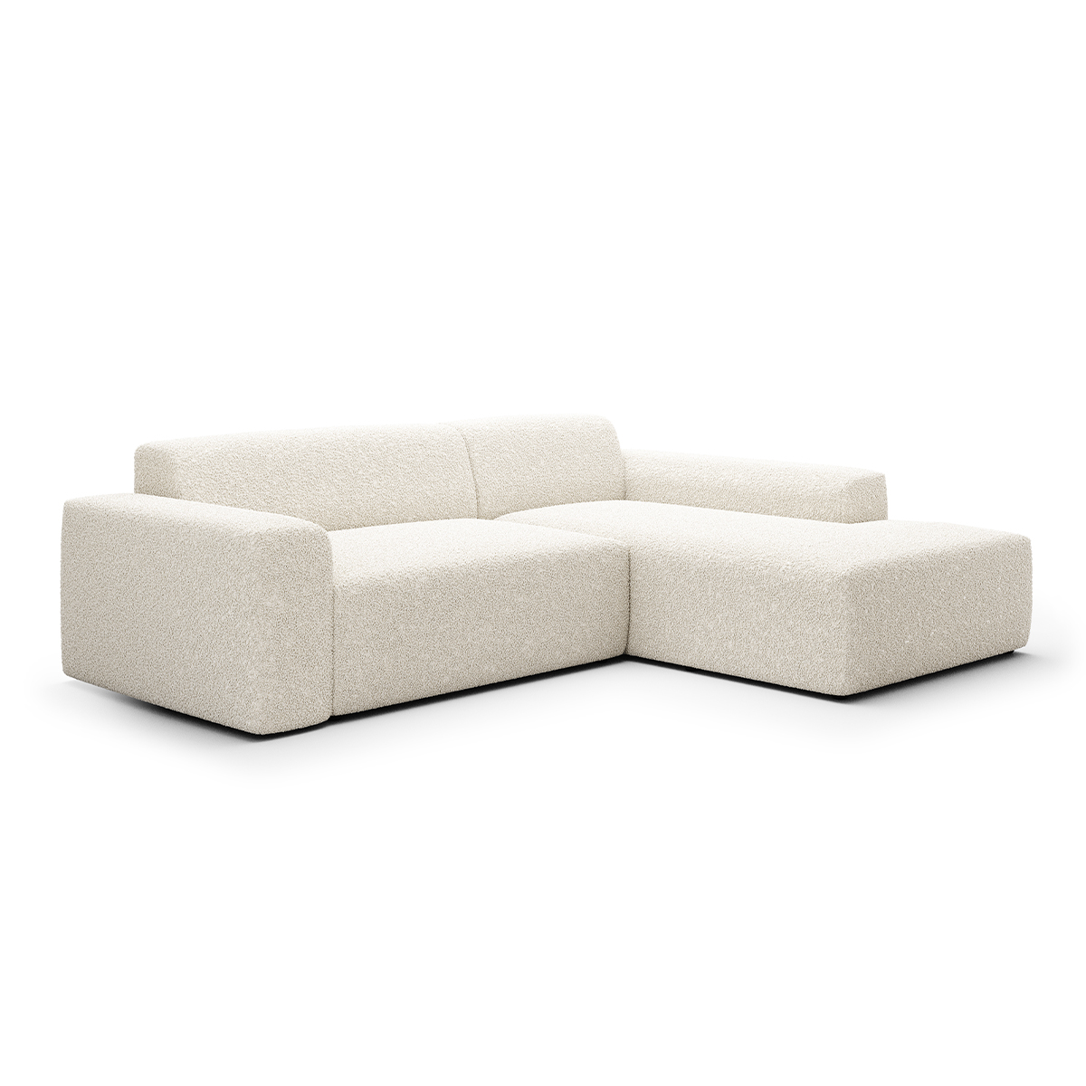 Canapé d\'angle droit 3 places coffre Torino Beige