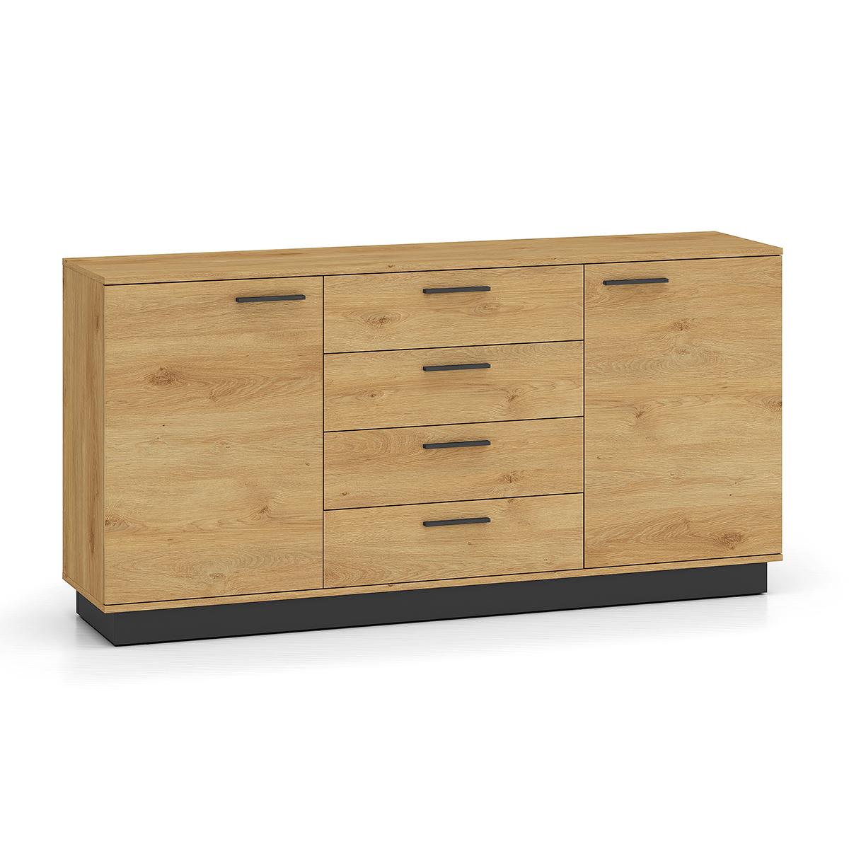 Buffet 2 portes 4 tiroirs Ysia Bois et Noir
