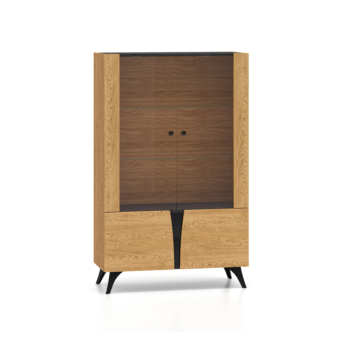Vaisselier 4 portes Soah Bois et Noir