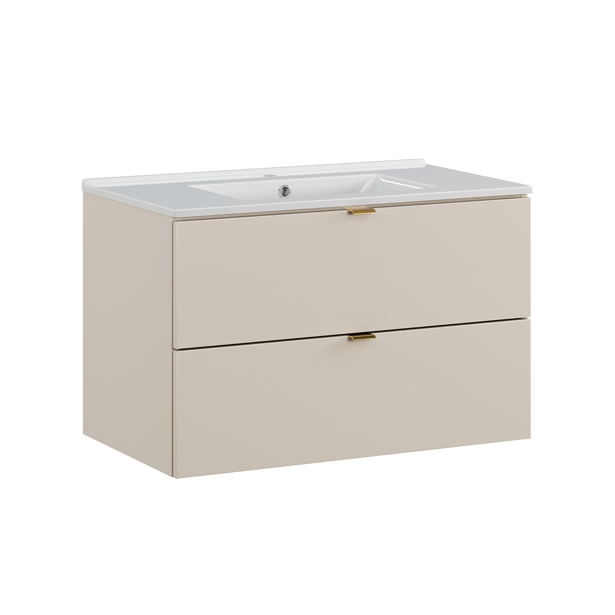 Meuble simple vasque encastrée 80cm Azel Cachemire