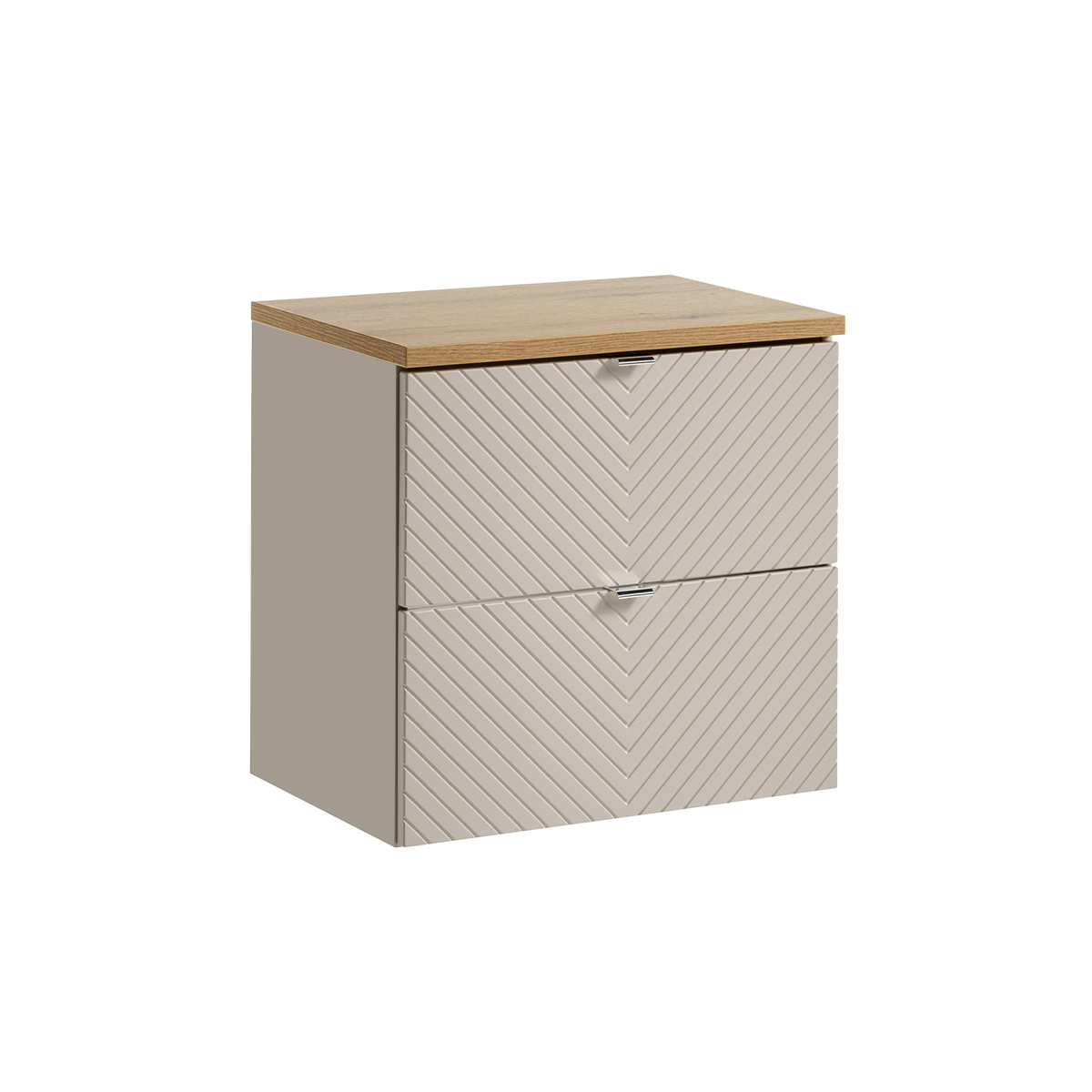Meuble sous-vasque 60cm 2 tiroirs plan de toilette Manoa Cachemire et Bois