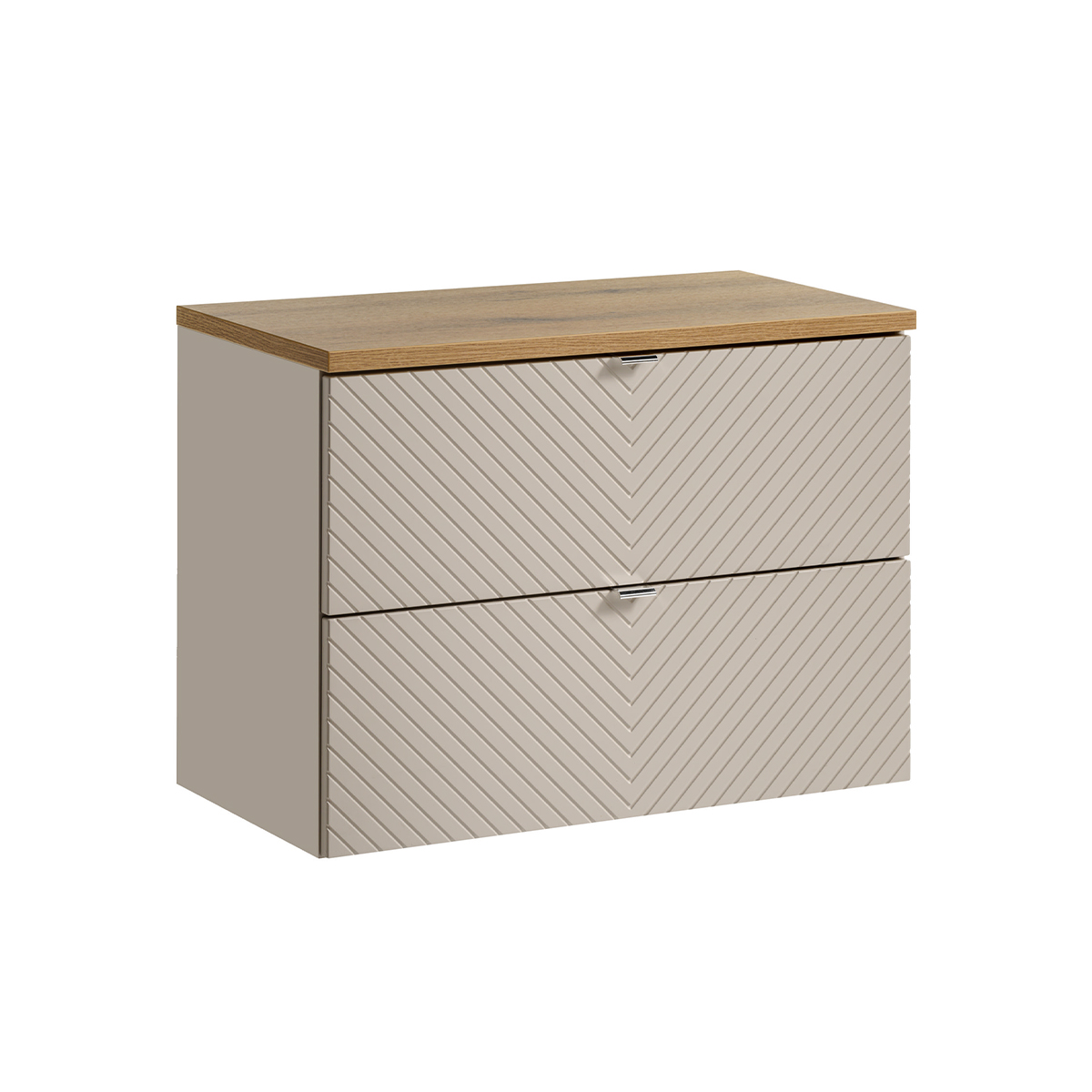 Meuble sous-vasque 80cm 2 tiroirs plan de toilette Manoa Cachemire et Bois