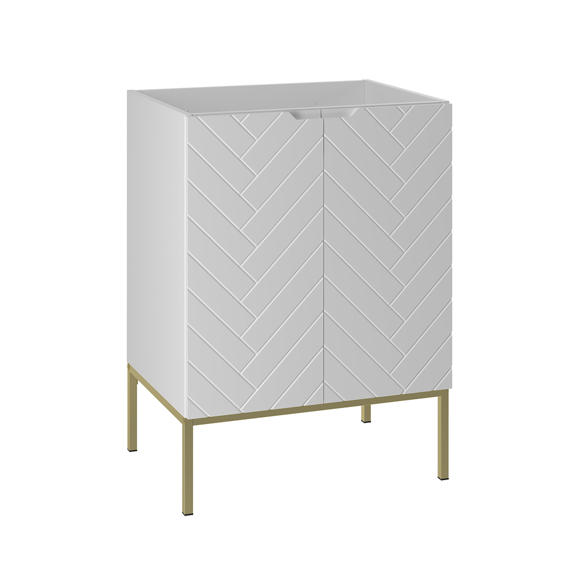 Meuble sous-vasque 60cm 2 portes sur pieds Daria Blanc