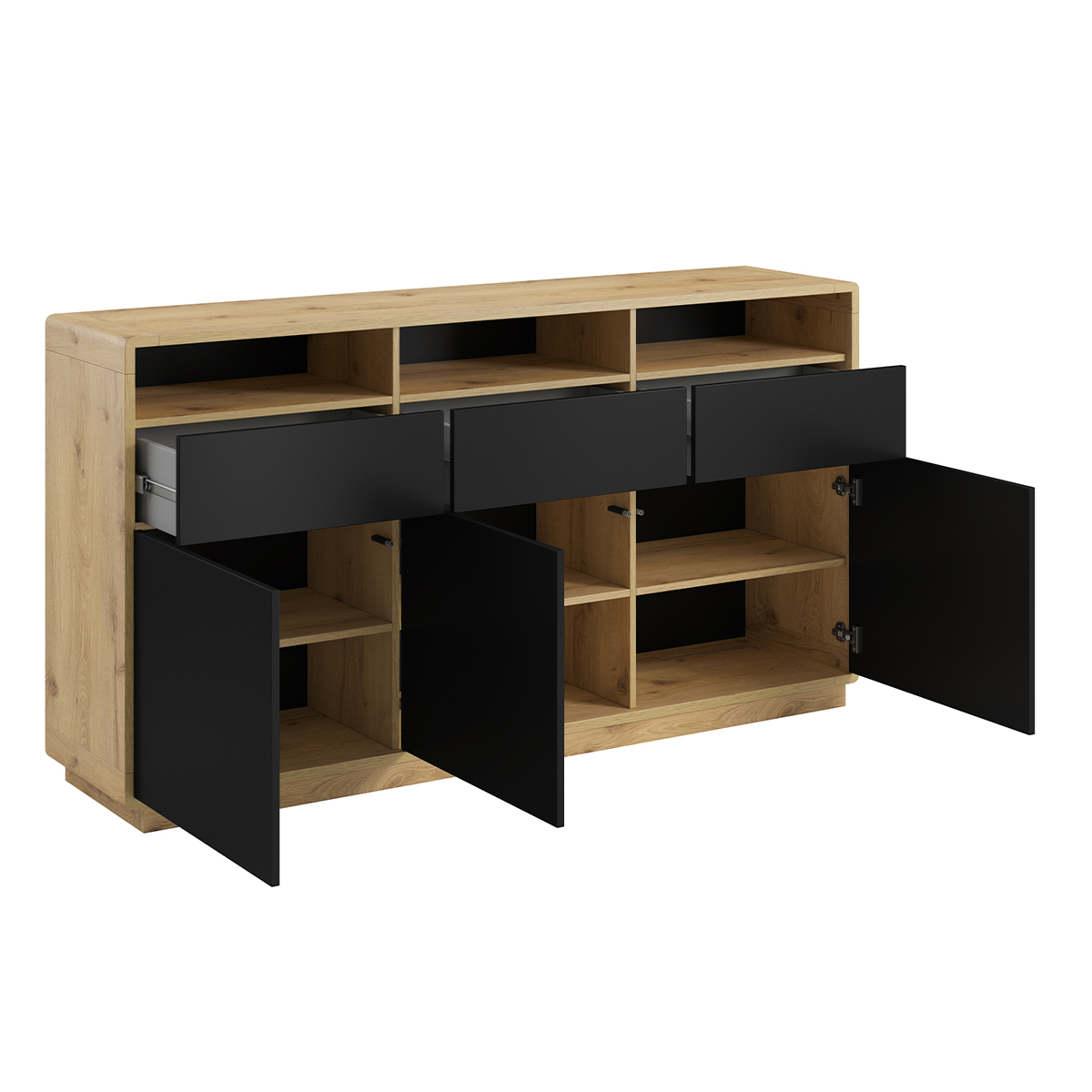 Raven_bois_noir_buffet_3portes_3tiroirs_3