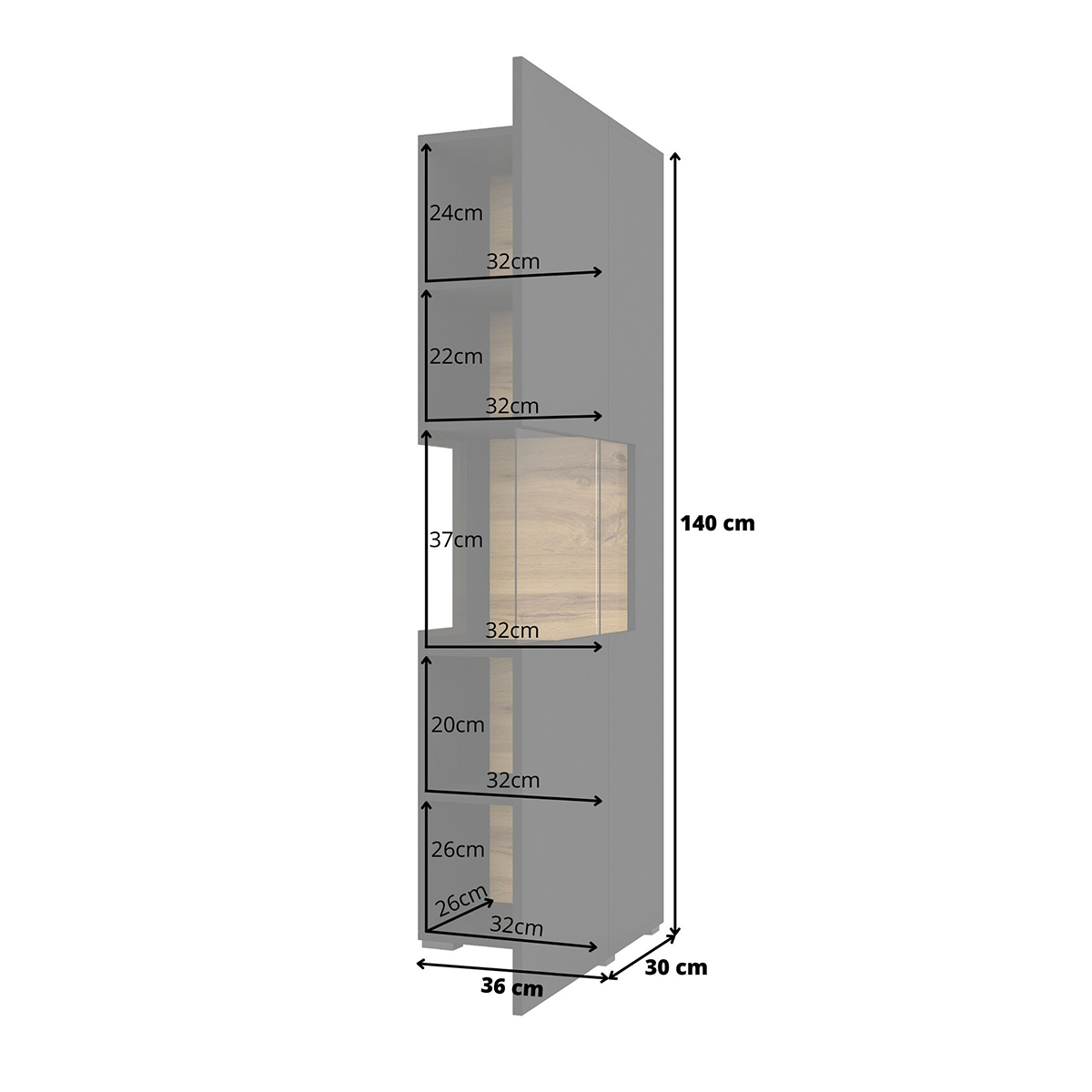 Glora_noir_vitrine_1porte_dimensions