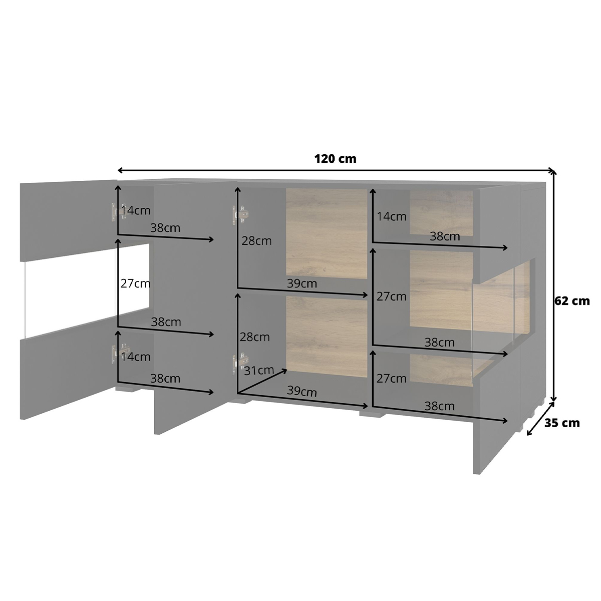 Glora_noir_buffet_3portes_dimensions