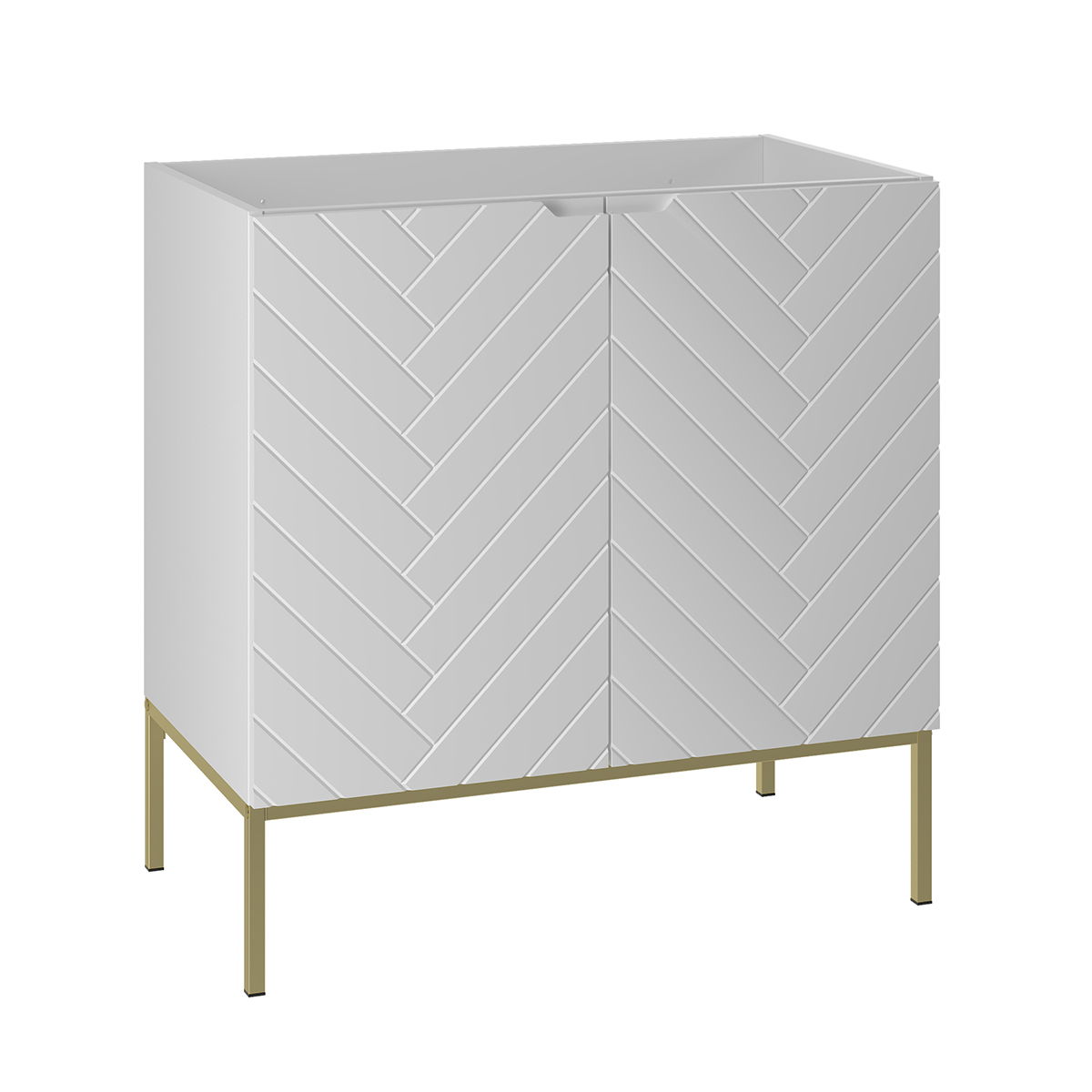 Meuble sous-vasque 80cm 2 portes sur pieds Daria Blanc