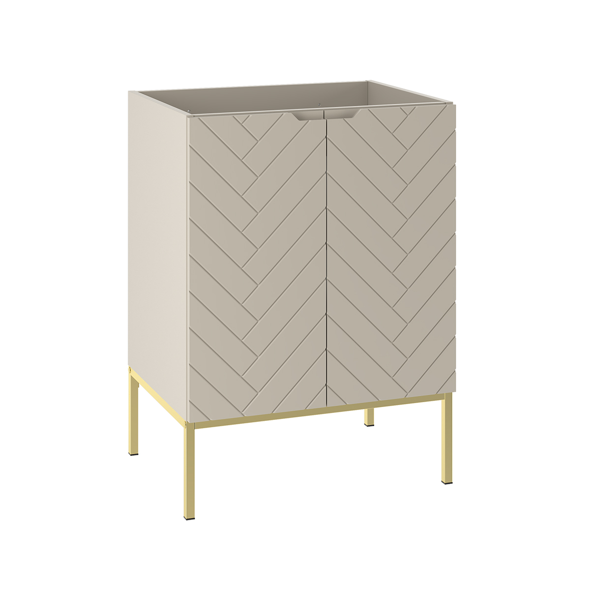 Meuble sous-vasque 60cm 2 portes sur pieds Daria Cachemire