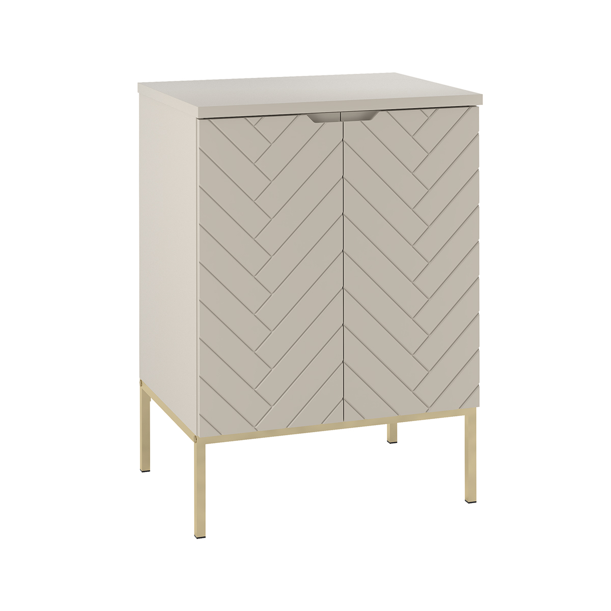 Meuble sous-vasque 60cm plan de toilette 2 portes sur pieds Daria Cachemire