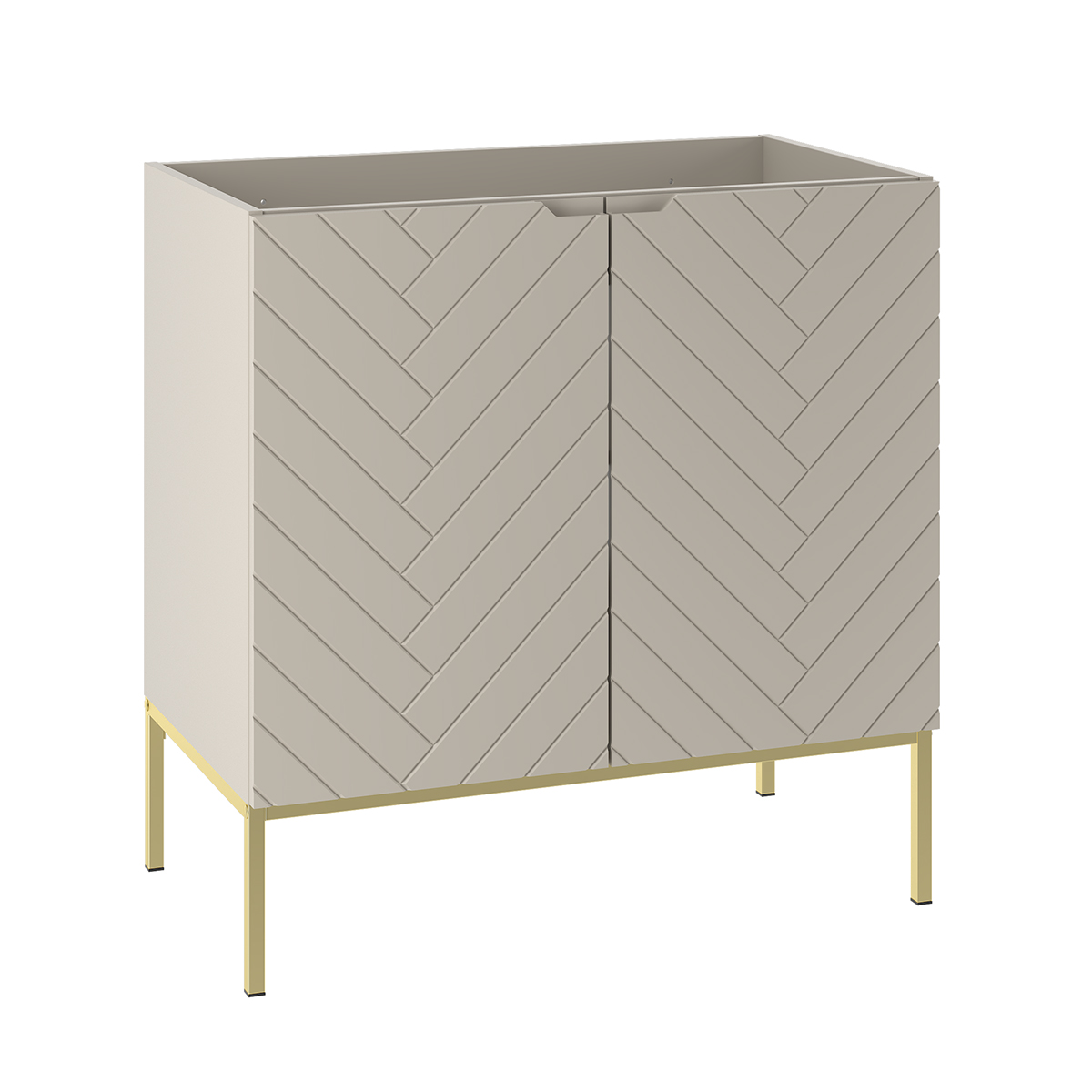 Meuble sous-vasque 80cm 2 portes sur pieds Daria Cachemire