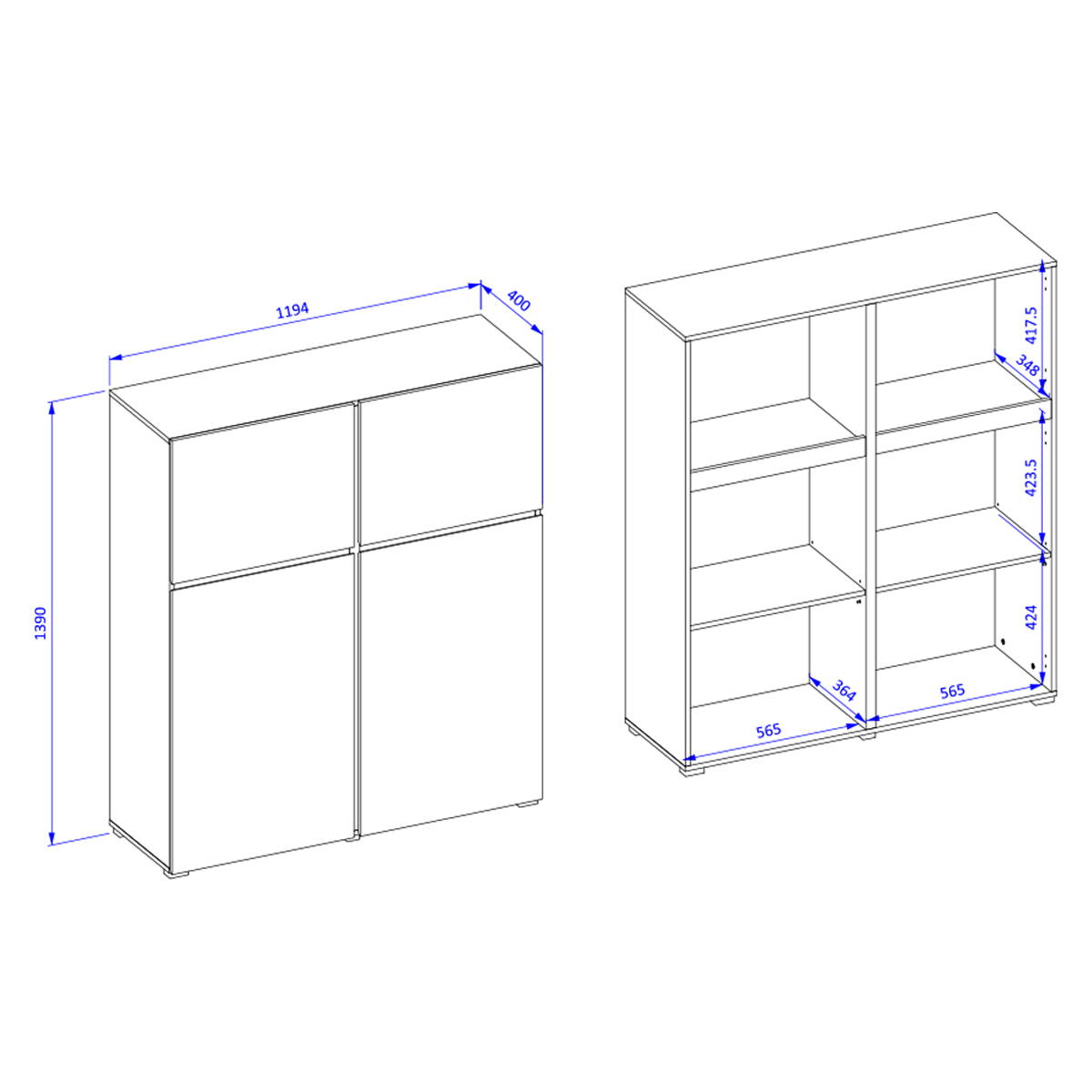 Lila_buffet_4portes_dimensions