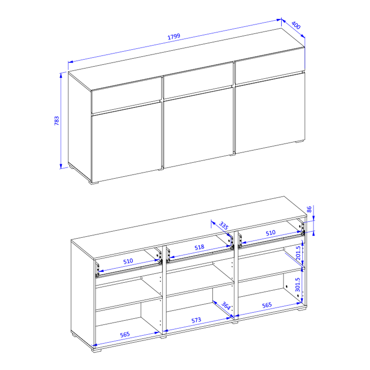 Lilia_buffet_3P3T_dimensions