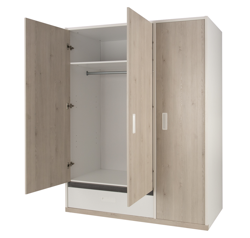 Armoire 3 portes Gami Tiago Blanc Bois Bébé/Armoire petitsmeubles