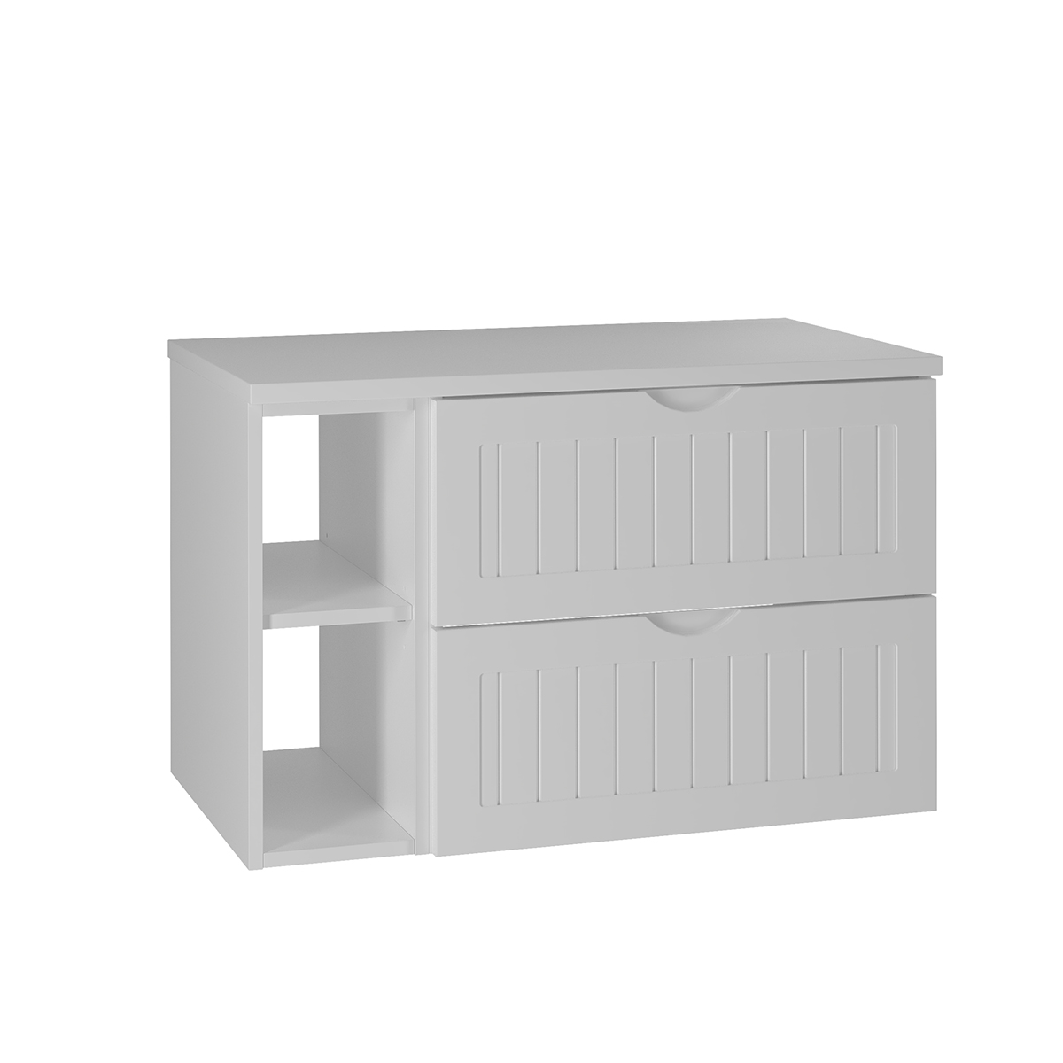 Meuble sous-vasque 80cm 2 niches plan de toilette Soline Blanc