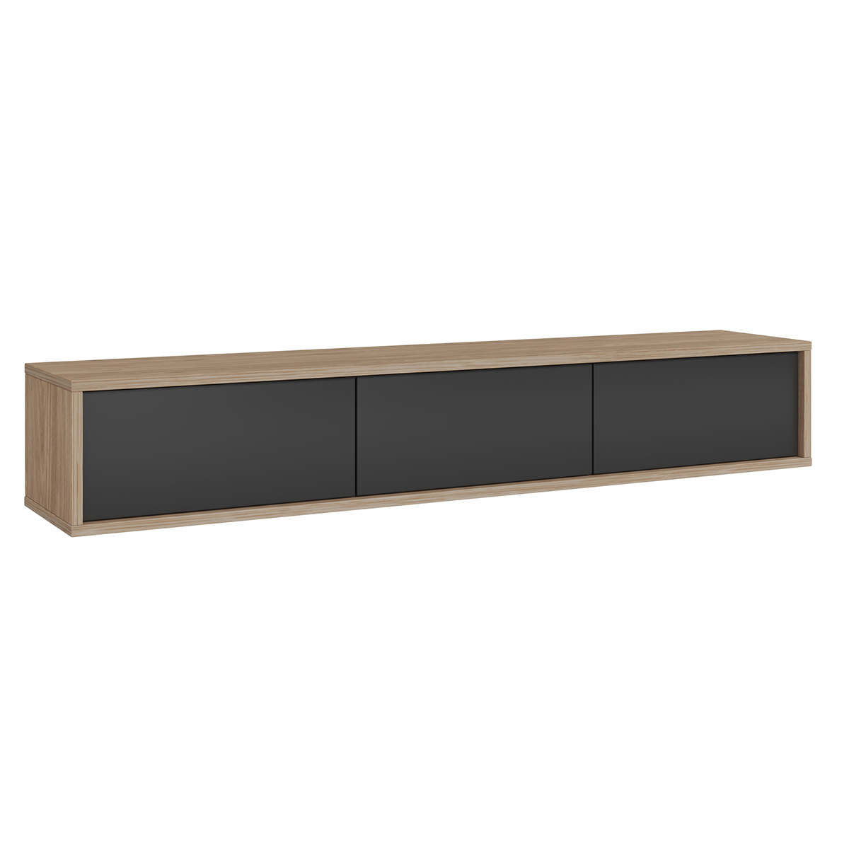 Meuble TV 3 portes 180 cm Idra Bois et Gris