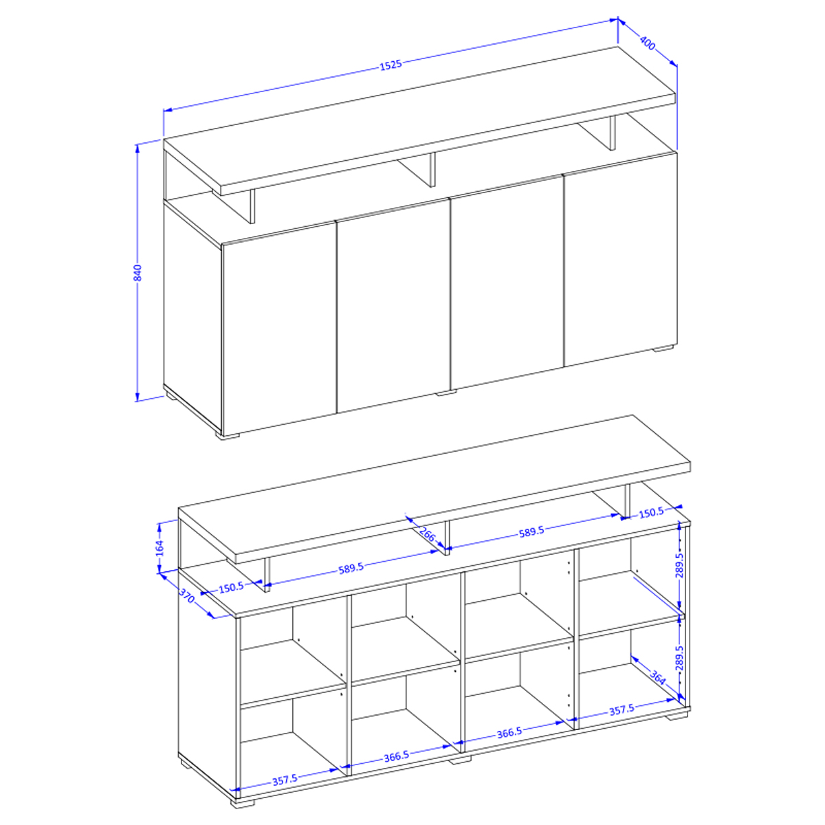 Opio_buffet_4portes_dimensions