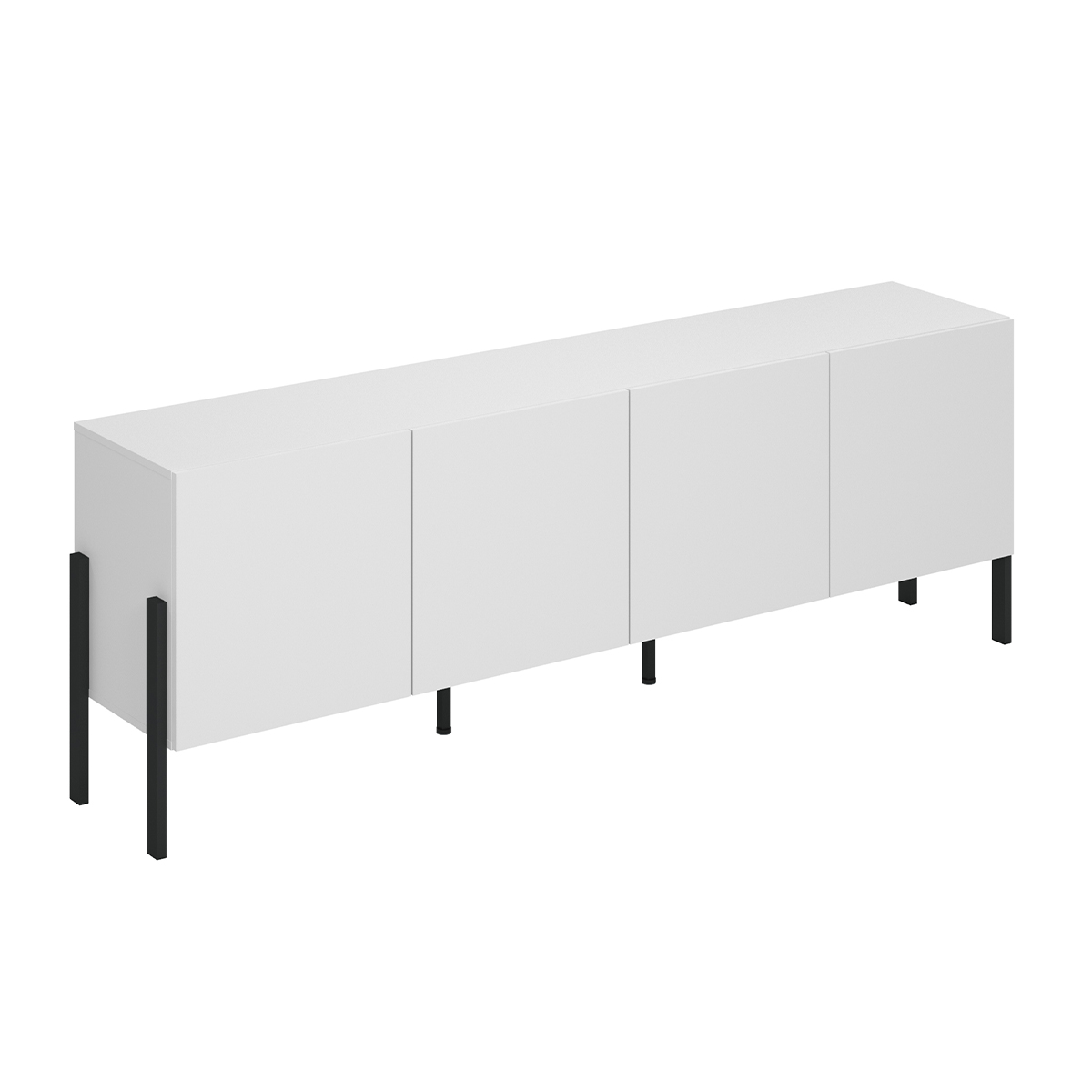 Meuble TV 4 portes 200 cm Bérénice Blanc
