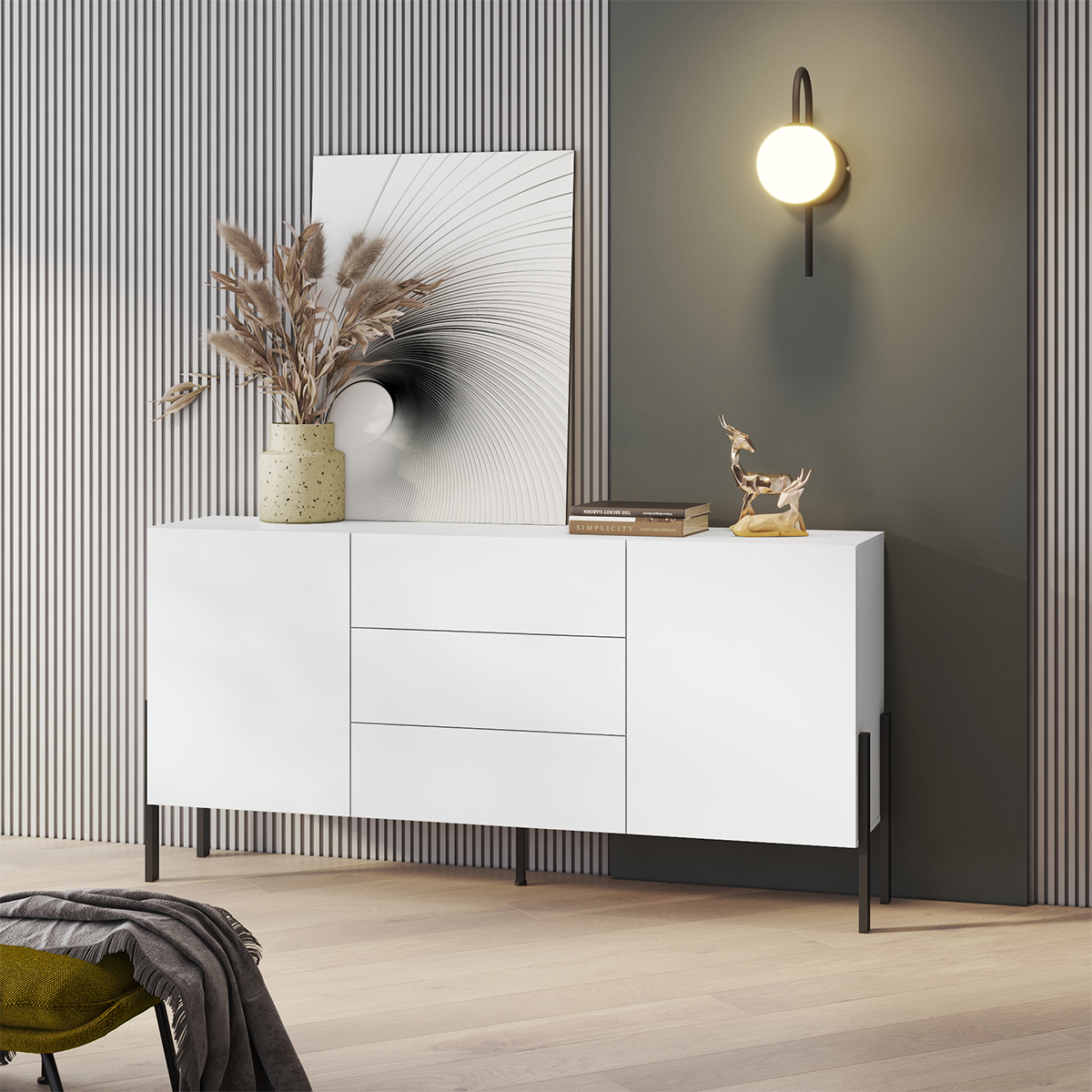 Berenice_blanc_buffet_long_2portes_3tiroirs_3