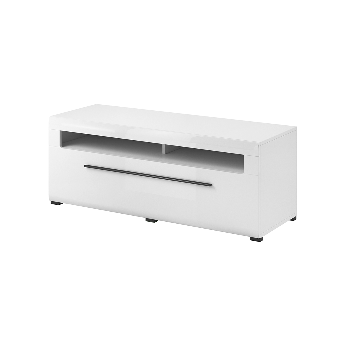 Meuble TV 1 tiroir 140 cm Louis Blanc