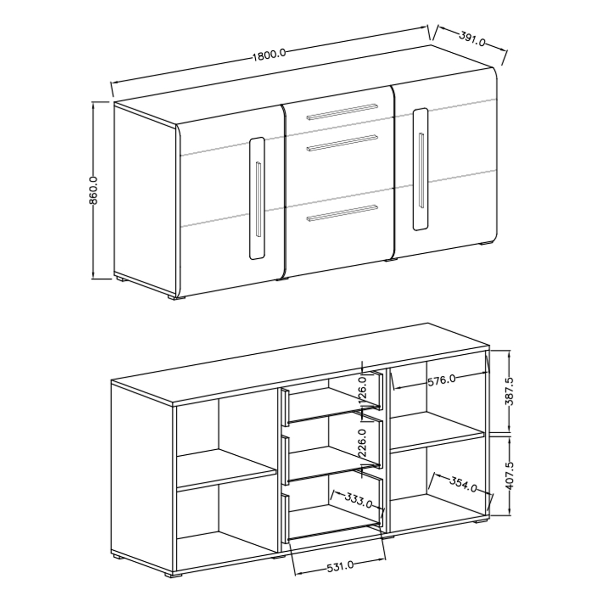 Louis_buffet_2portes_3tiroirs_dimensions