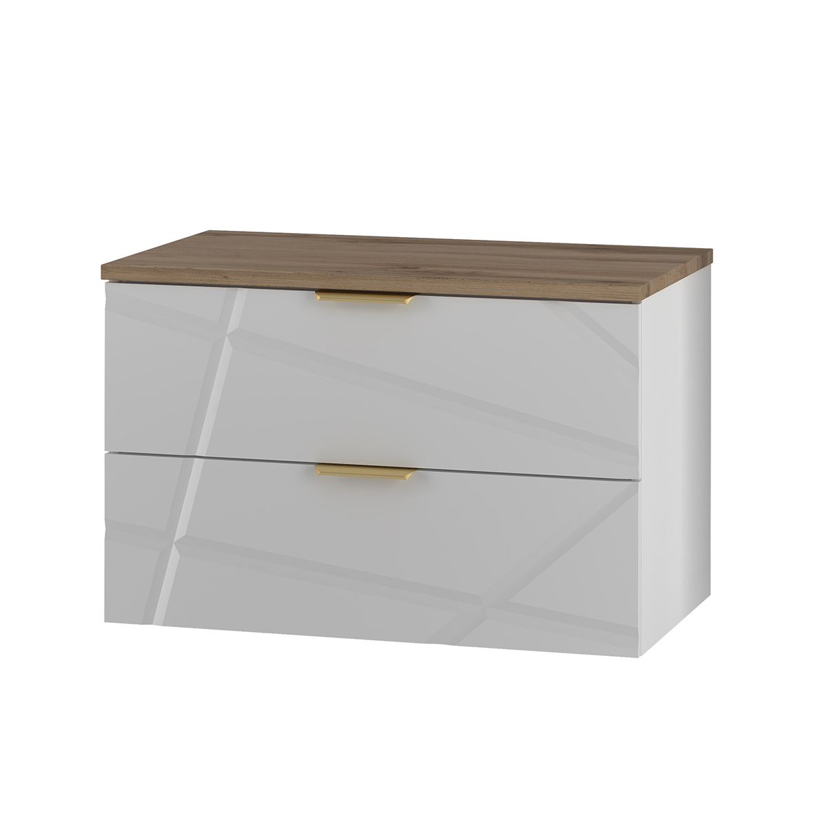 Meuble sous-vasque 80cm plan de toilette Aurora Blanc et Bois