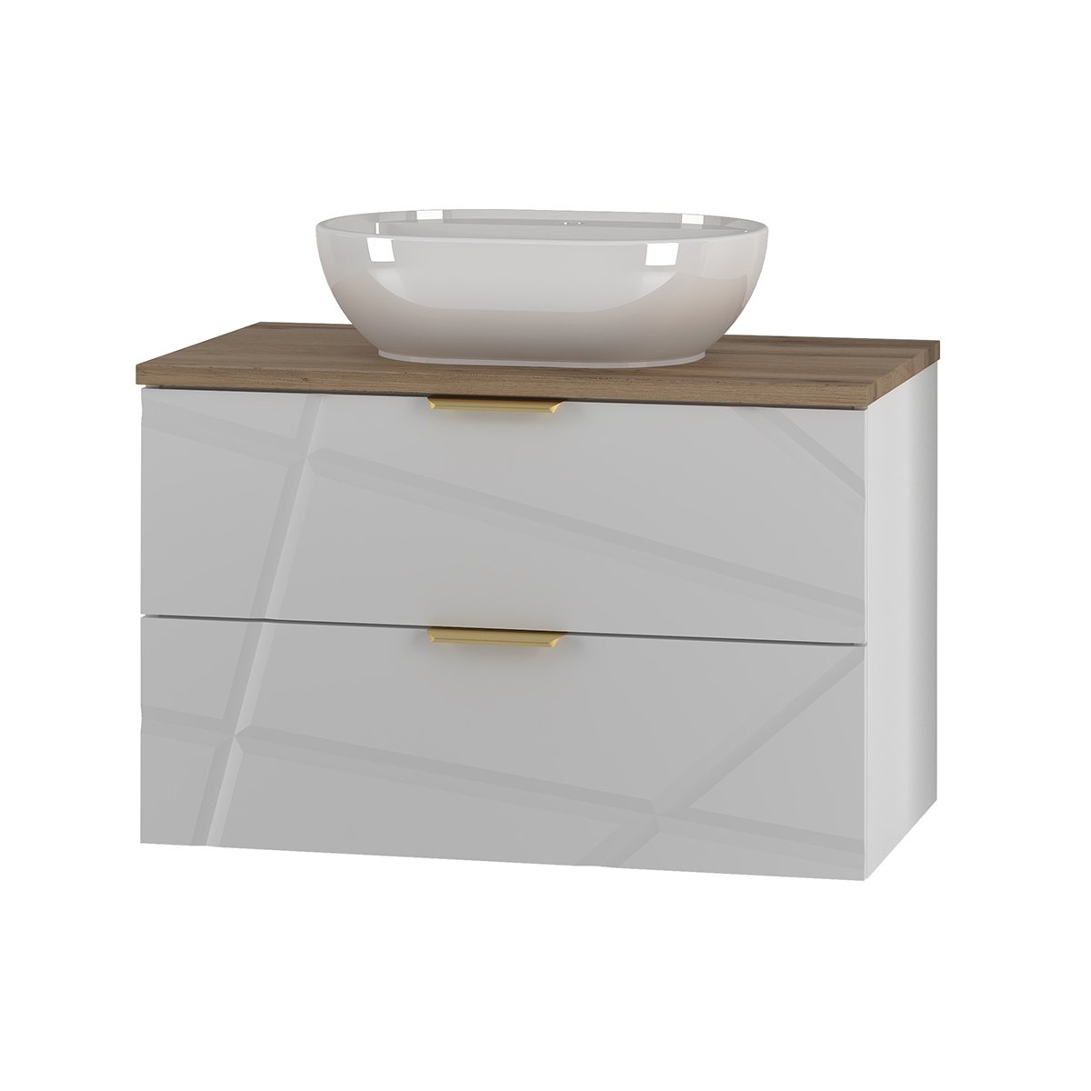Meuble simple vasque 80cm Aurora Blanc et Bois
