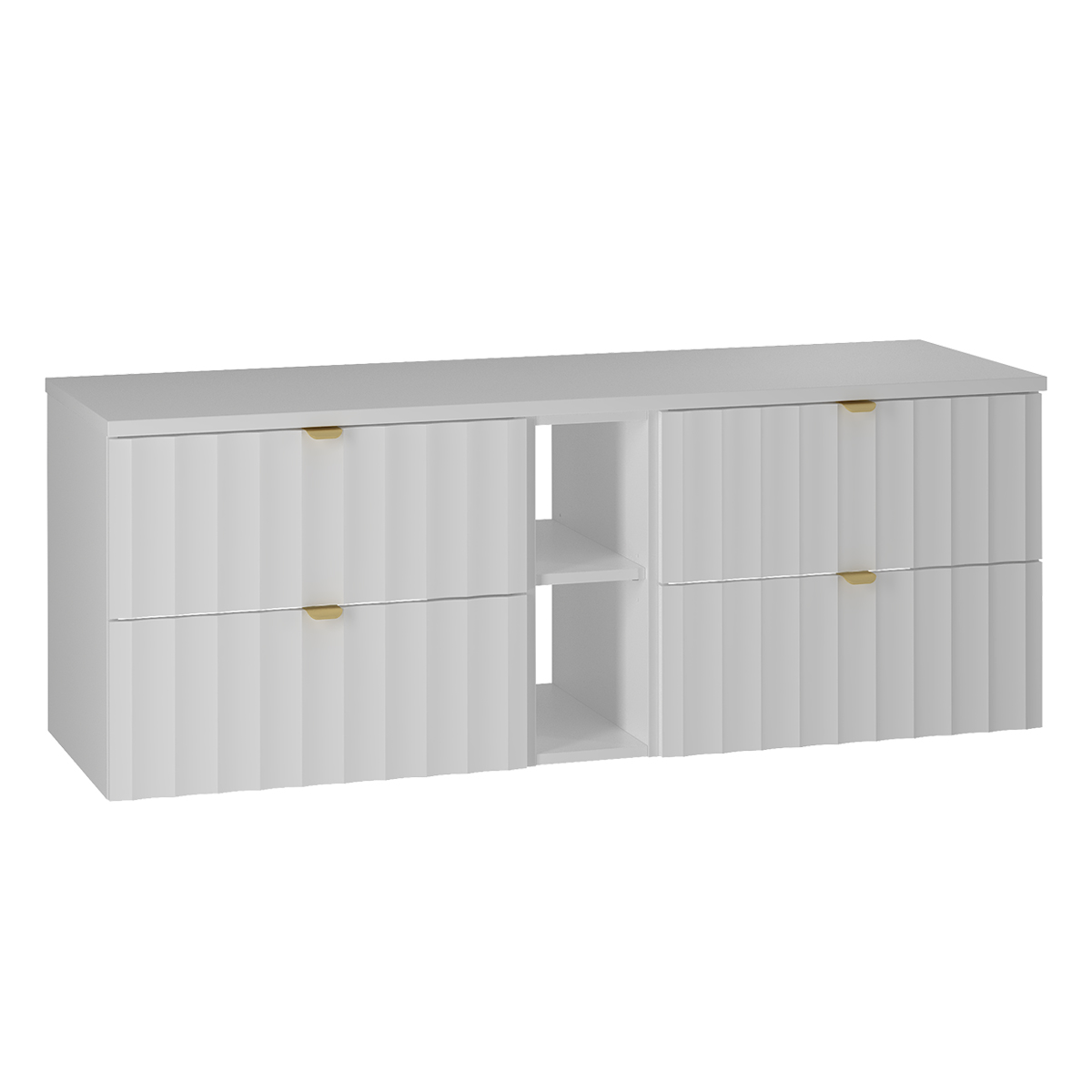 Meuble sous-vasque 140cm 2 niches plan de toilette Lexa Blanc