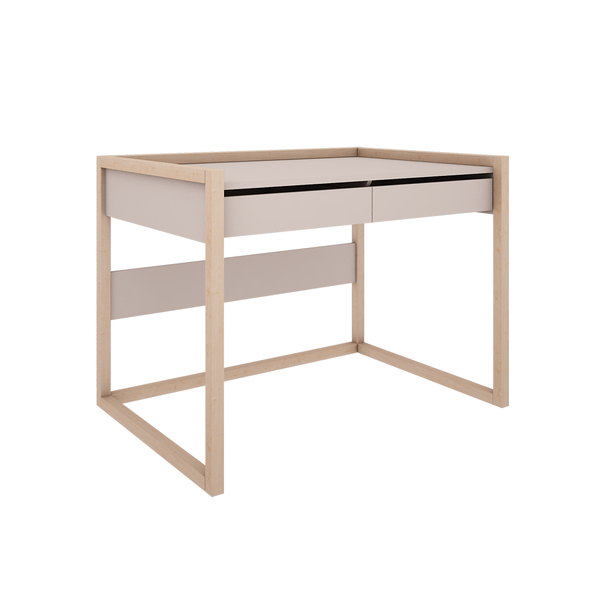 Bureau 2 tiroirs Wood Luck Romy - Beige