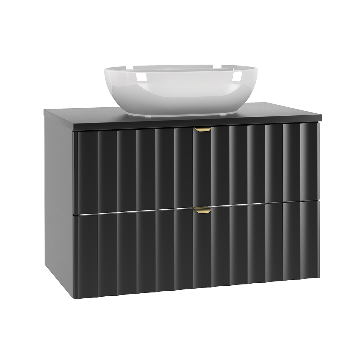 Meuble simple vasque 80cm Lexa Noir